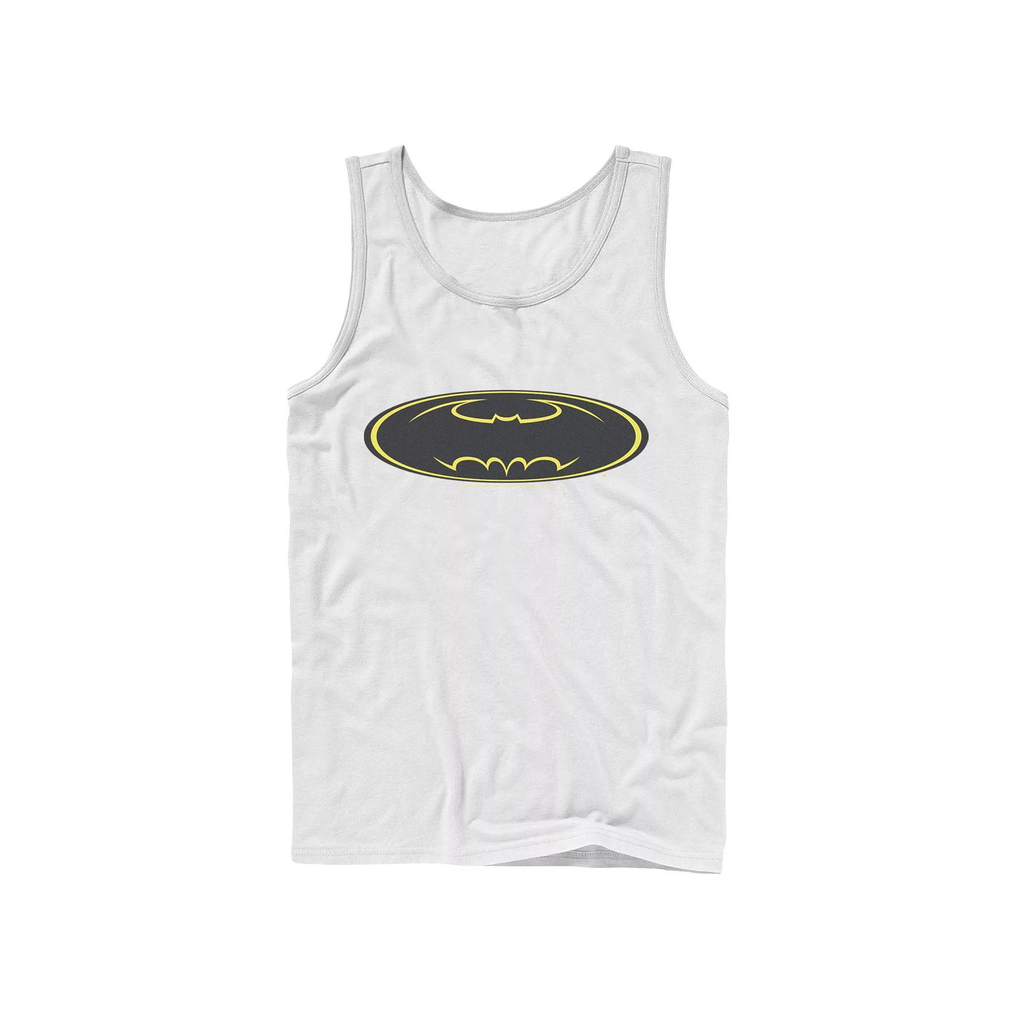 Mens DC Comics Batman Yellow Line Chest Logo Tank Top Product Image