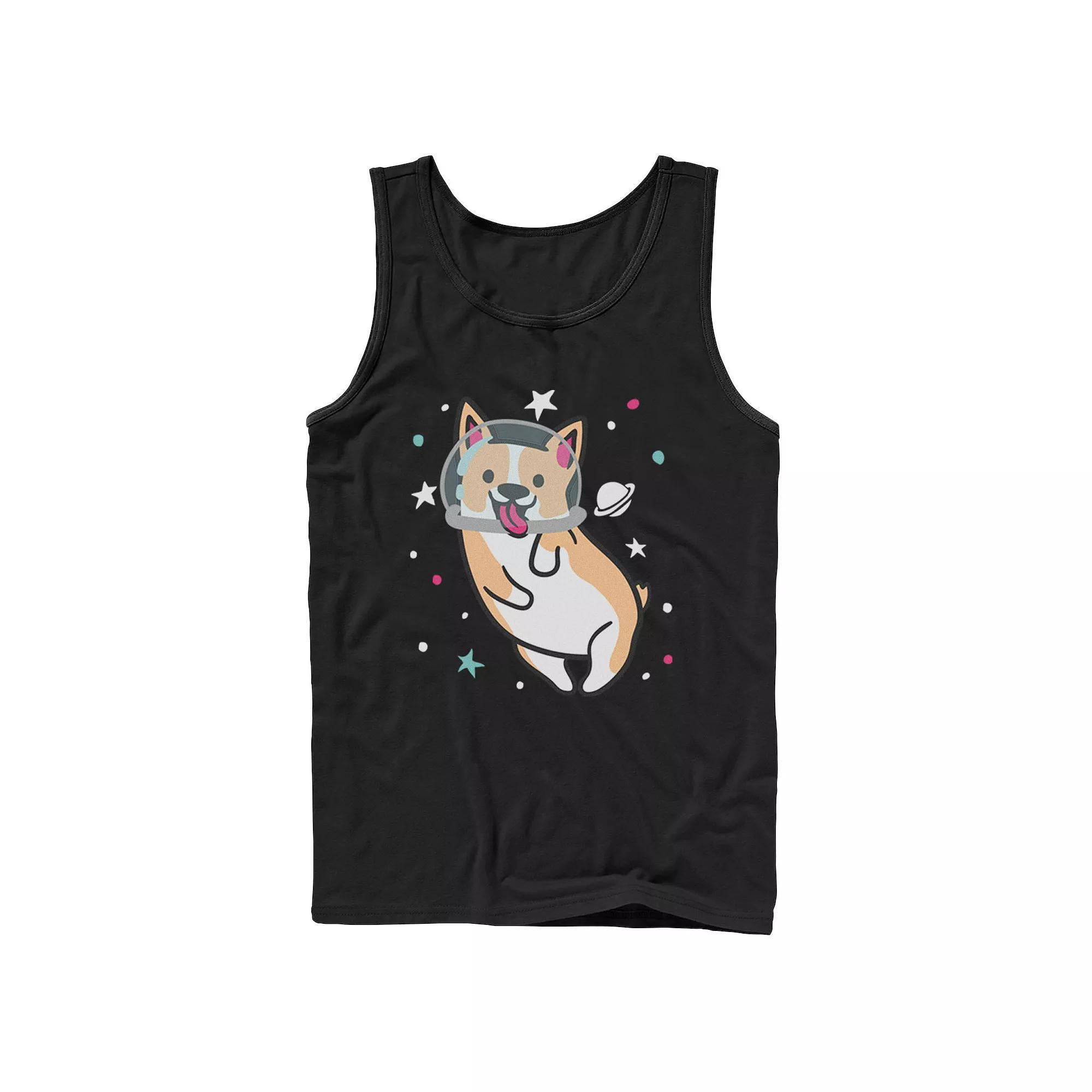 Mens Space Corgi Galactic Dog Logo Tank Top Product Image