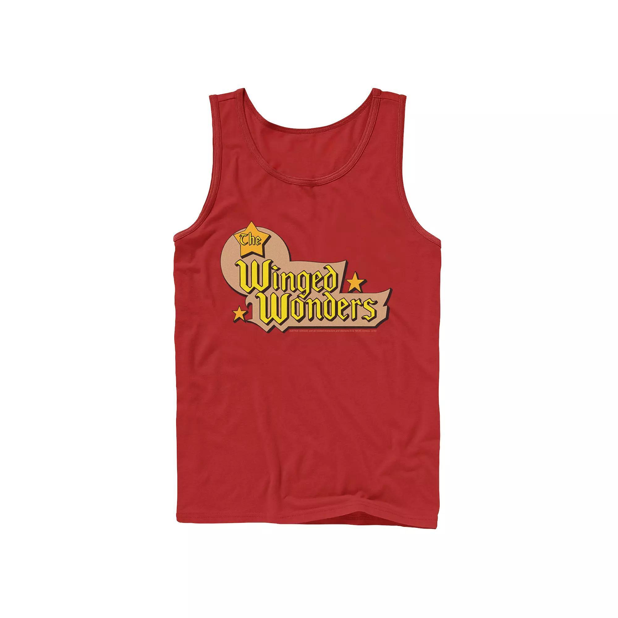 Men's DC Comics The Winged Wonders Text Logo Tank Top, Size: Small, Blue Product Image
