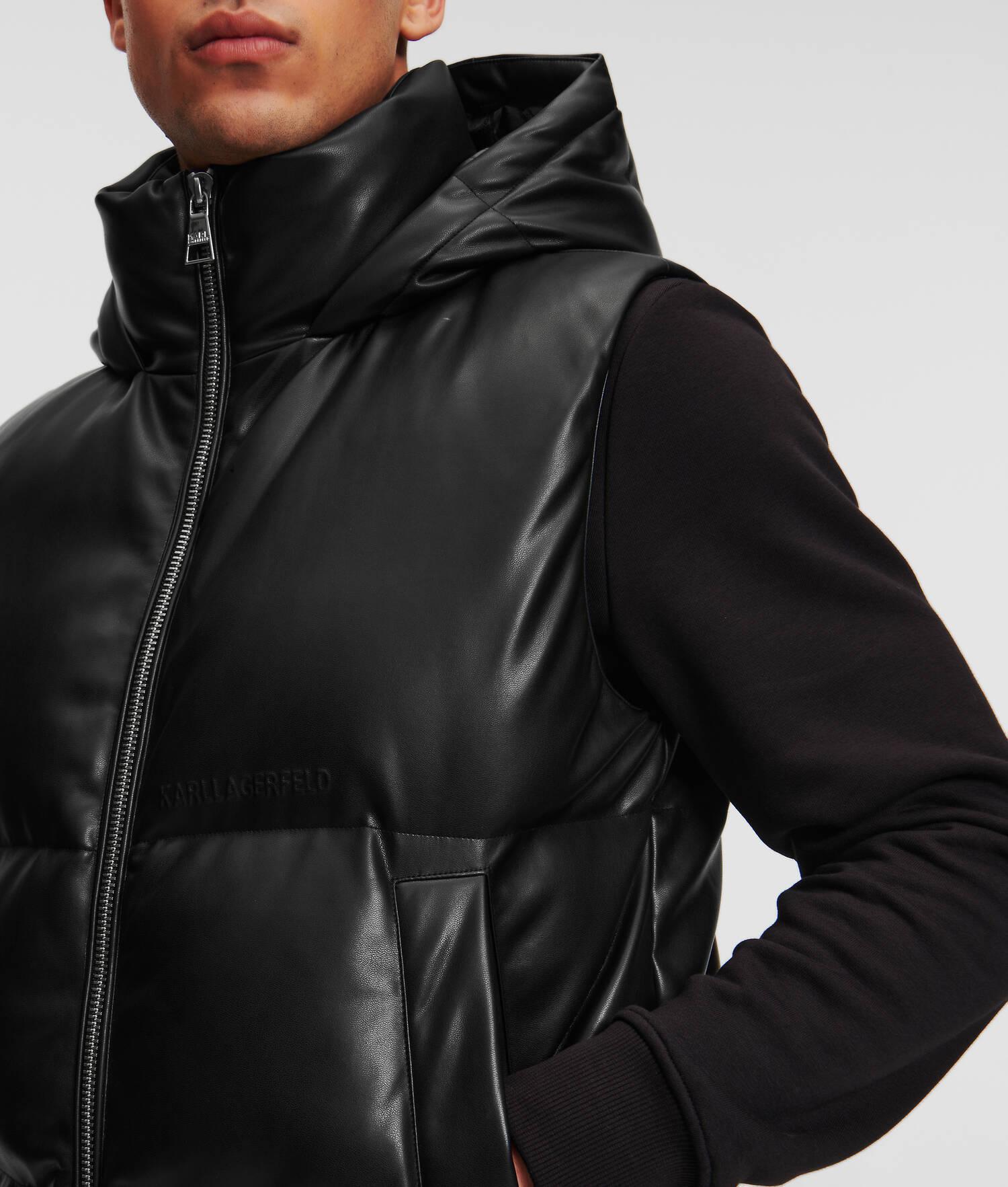 FAUX-LEATHER PUFFER VEST Product Image