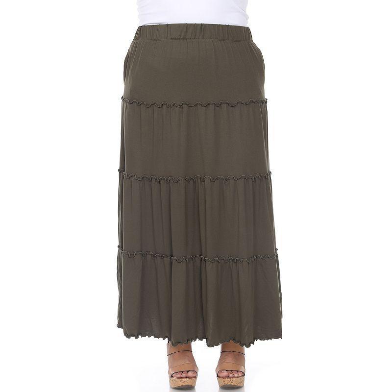 White Mark Plus Size Tiered Maxi Skirt Product Image