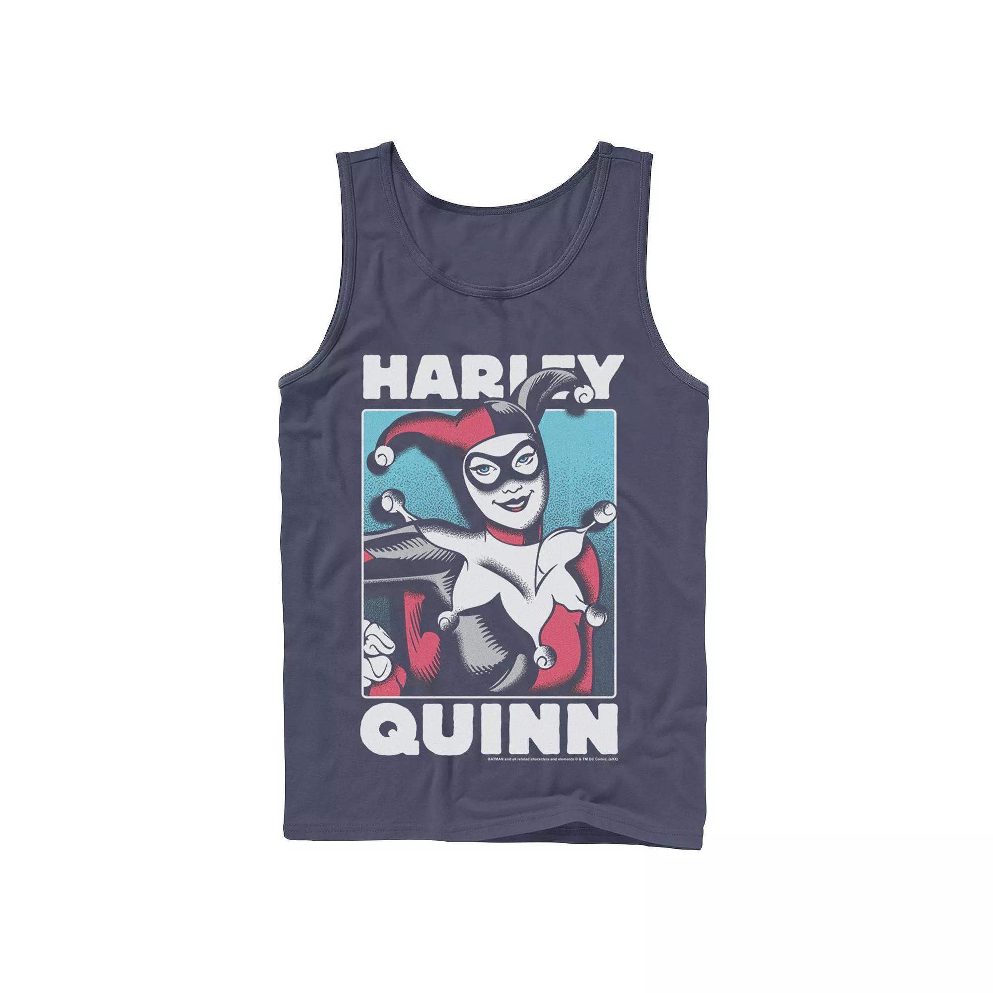Mens DC Comics Harley Quinn Portrait Tank Top Blue Product Image