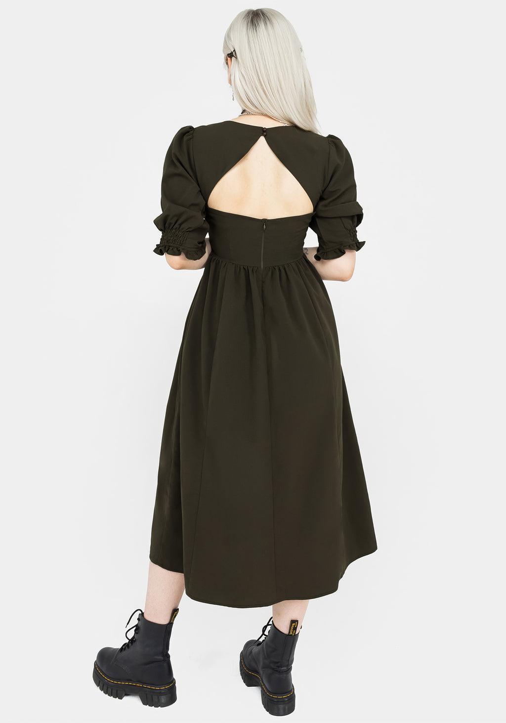 Divination Textured Midi Dress - Green Product Image