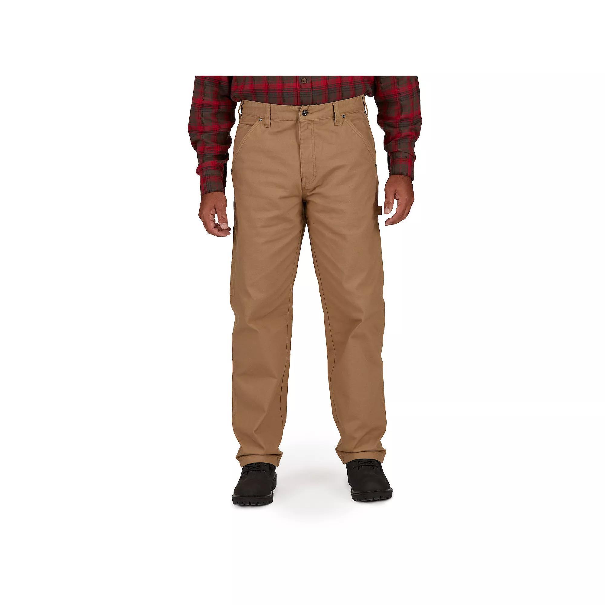 Men's Smith's Workwear Stretch Duck Canvas Carpenter Pants, Size: 40X30, Black Olive Product Image