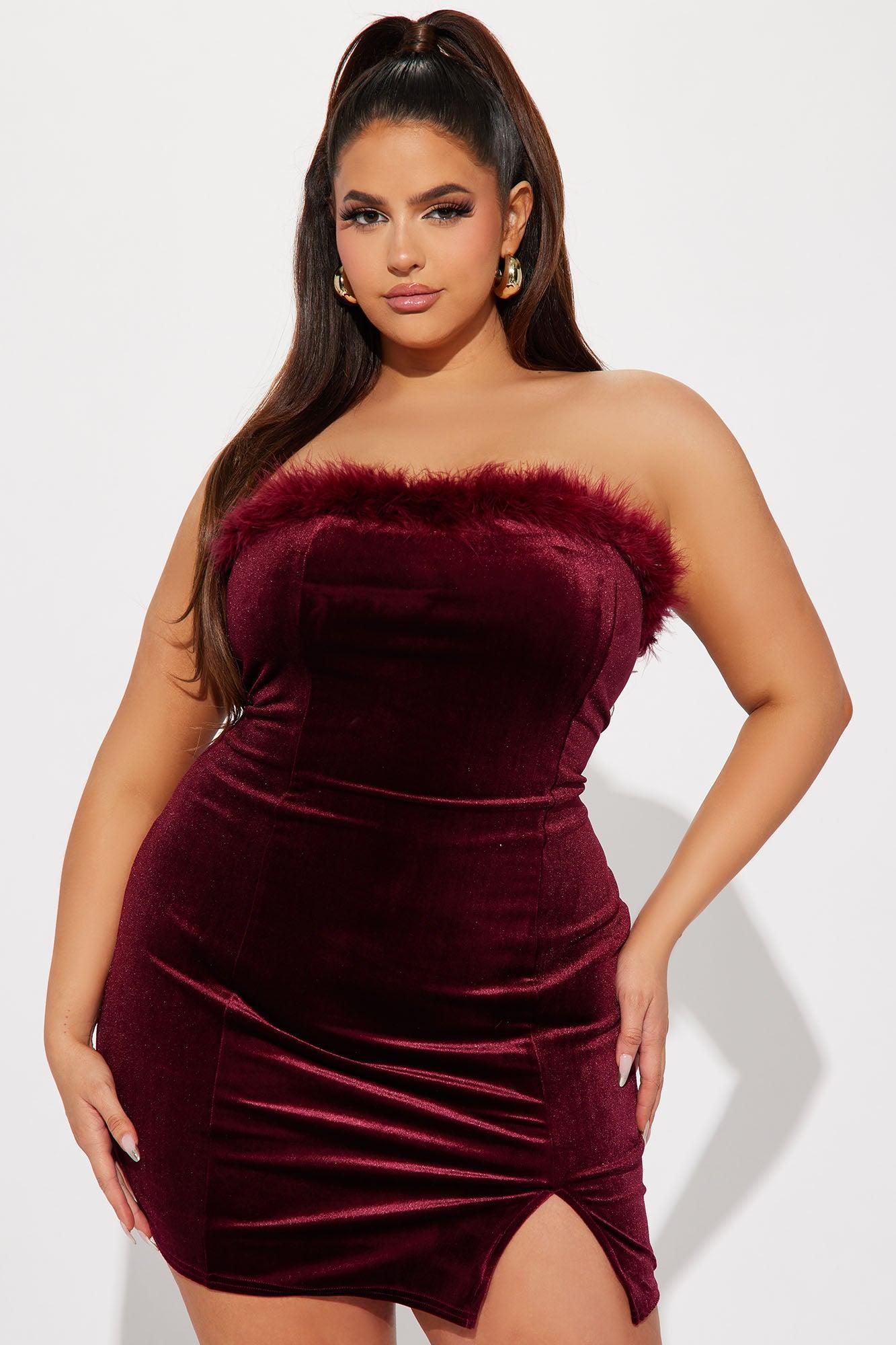 Morgan Velvet Mini Dress - Plum Product Image