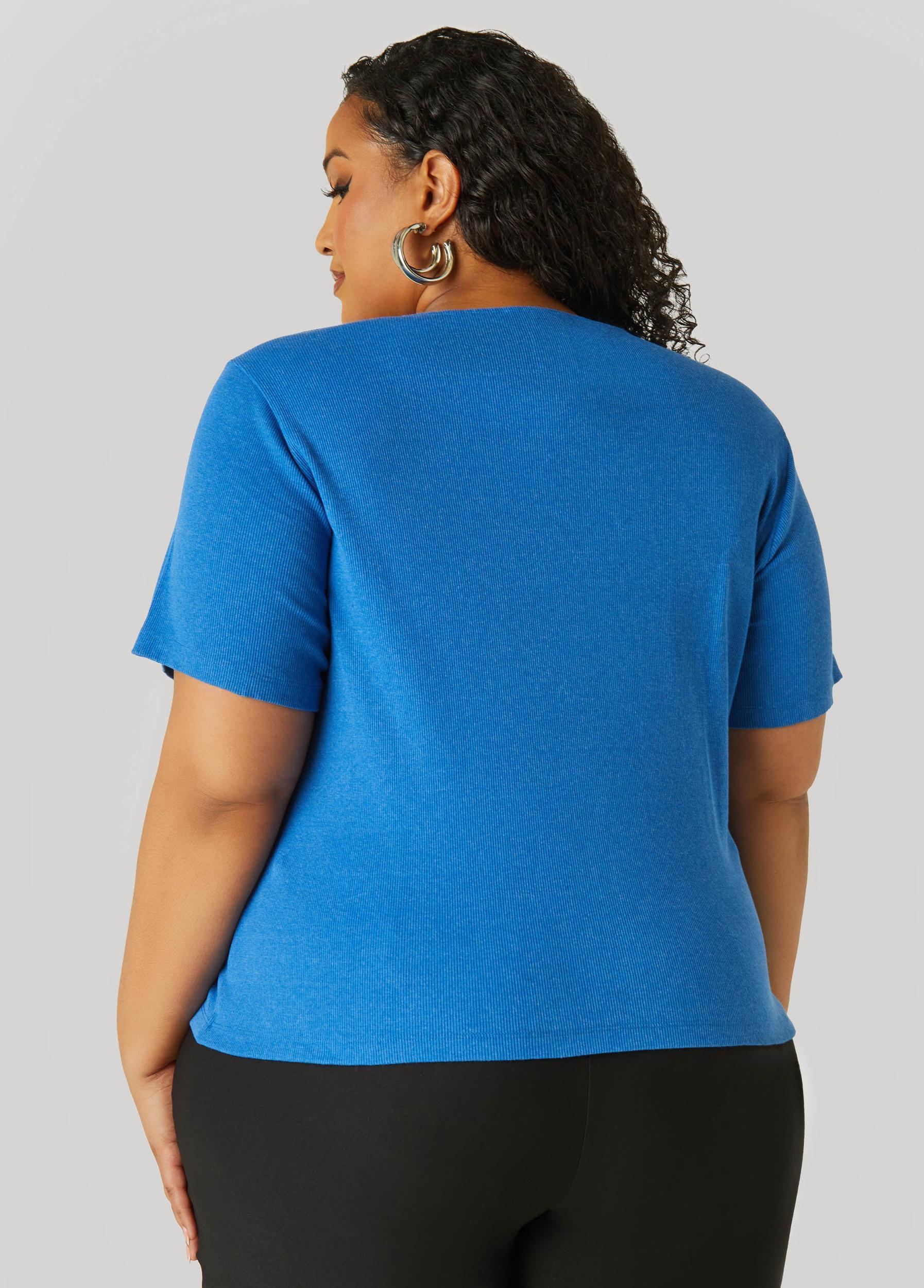 Crystal Keyhole Ribbed Top Product Image