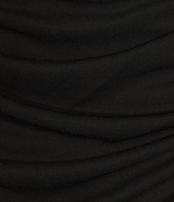 Antonio Melani Sienna Matte Jersey Ruched Square Neck Long Sleeve Midi Bodycon Dress Product Image