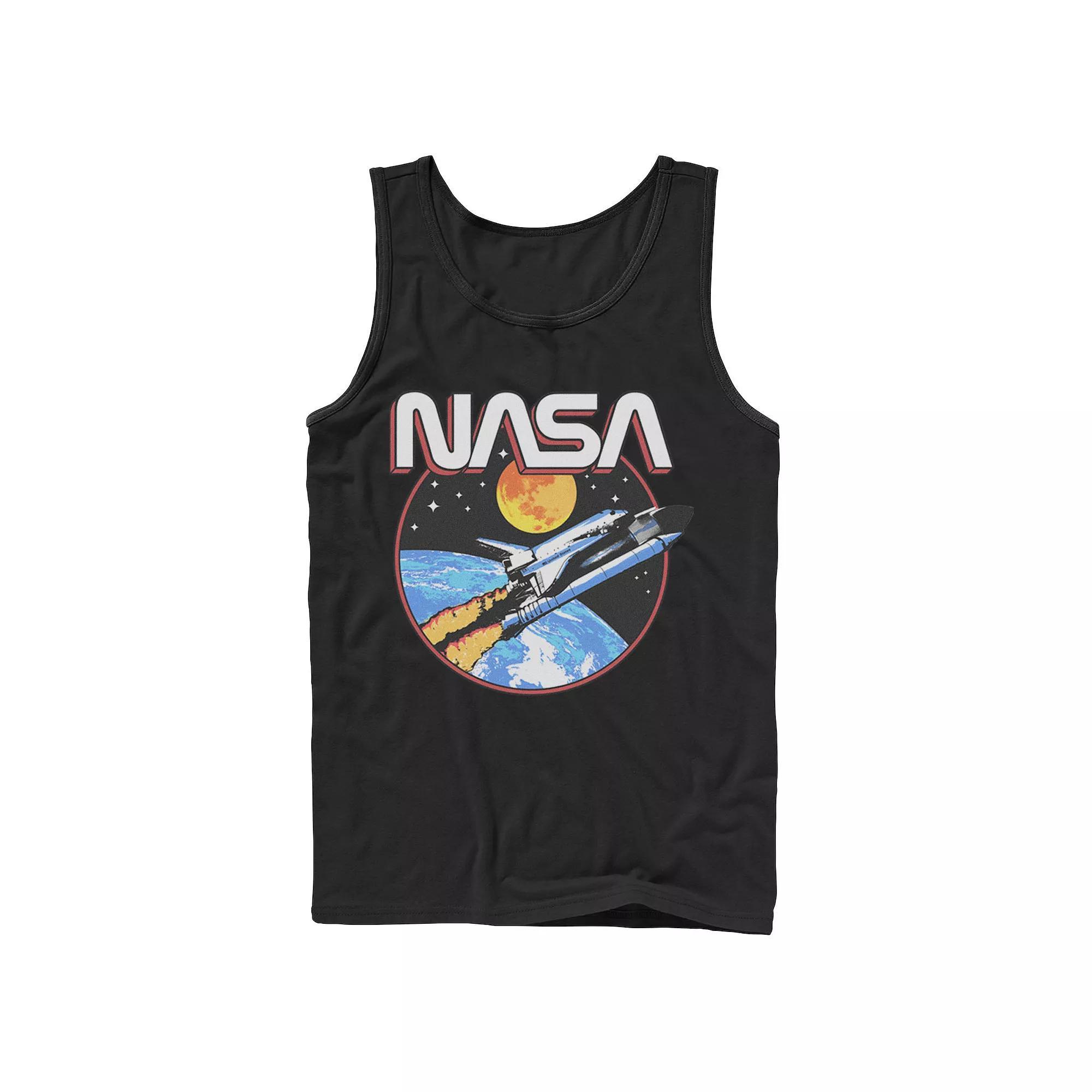 Men's NASA Retro Lift Off Space Graphic Tank Top, Size: XL, Black Product Image