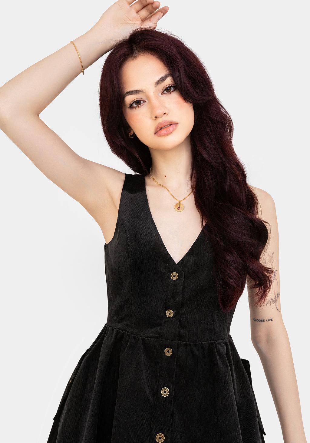 Iris Button Up Pinafore Mini Dress Product Image