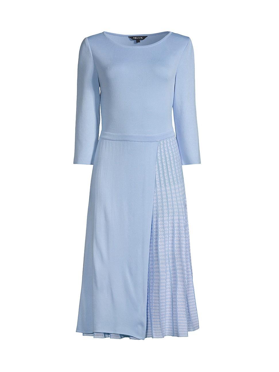 Womens Pleated Soft Knit Heritage-Fit Midi-Dress Product Image