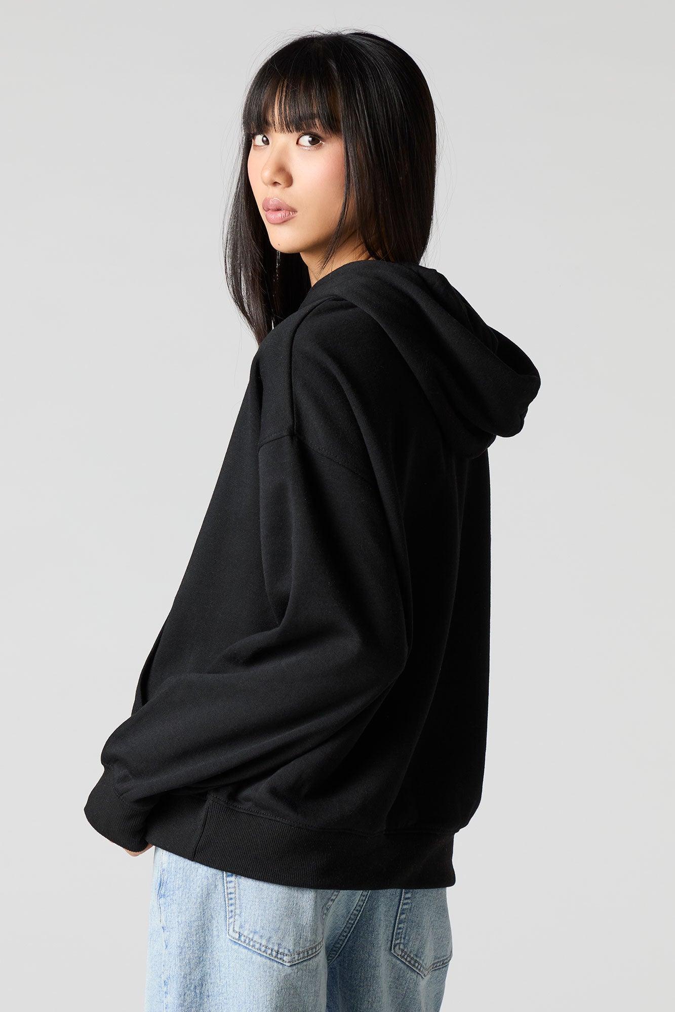 Oversized Graphic Fleece Hoodie Female Product Image