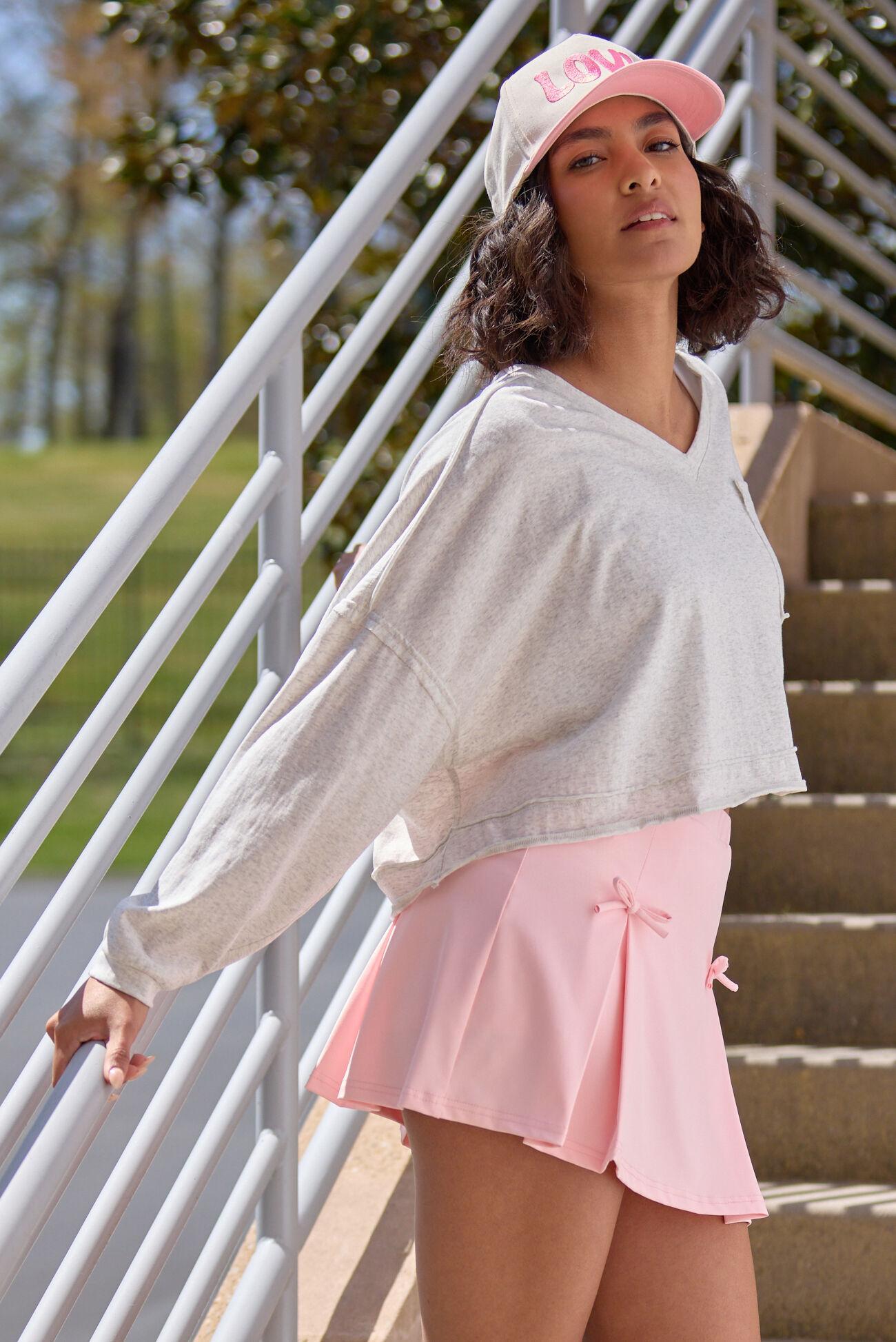 Graceful Bow Pleated Active Skirt Product Image