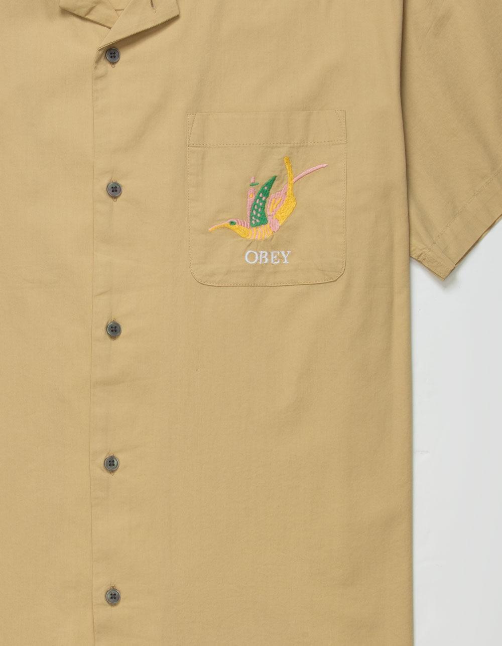 OBEY Beale Mens Button Up Shirt - KHAKI Product Image