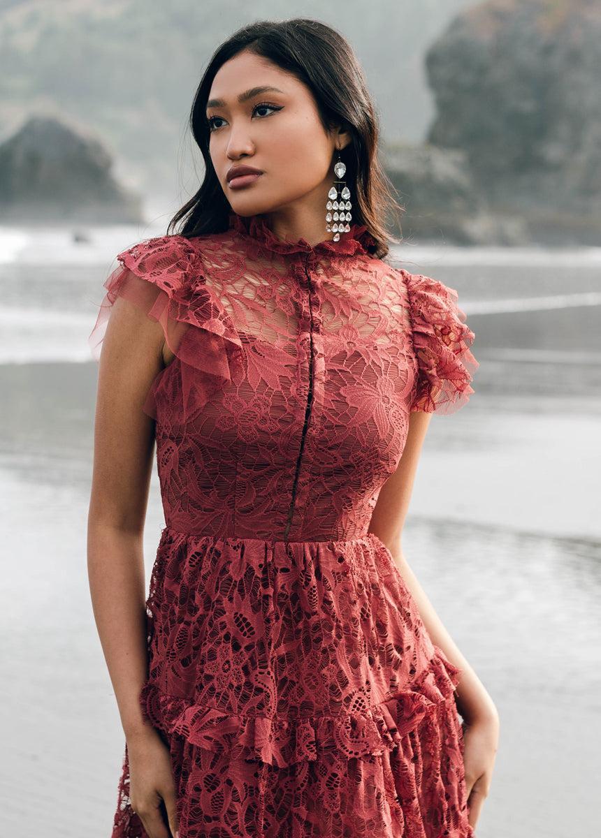 Allegra Impact Dress in Marsala Female Product Image