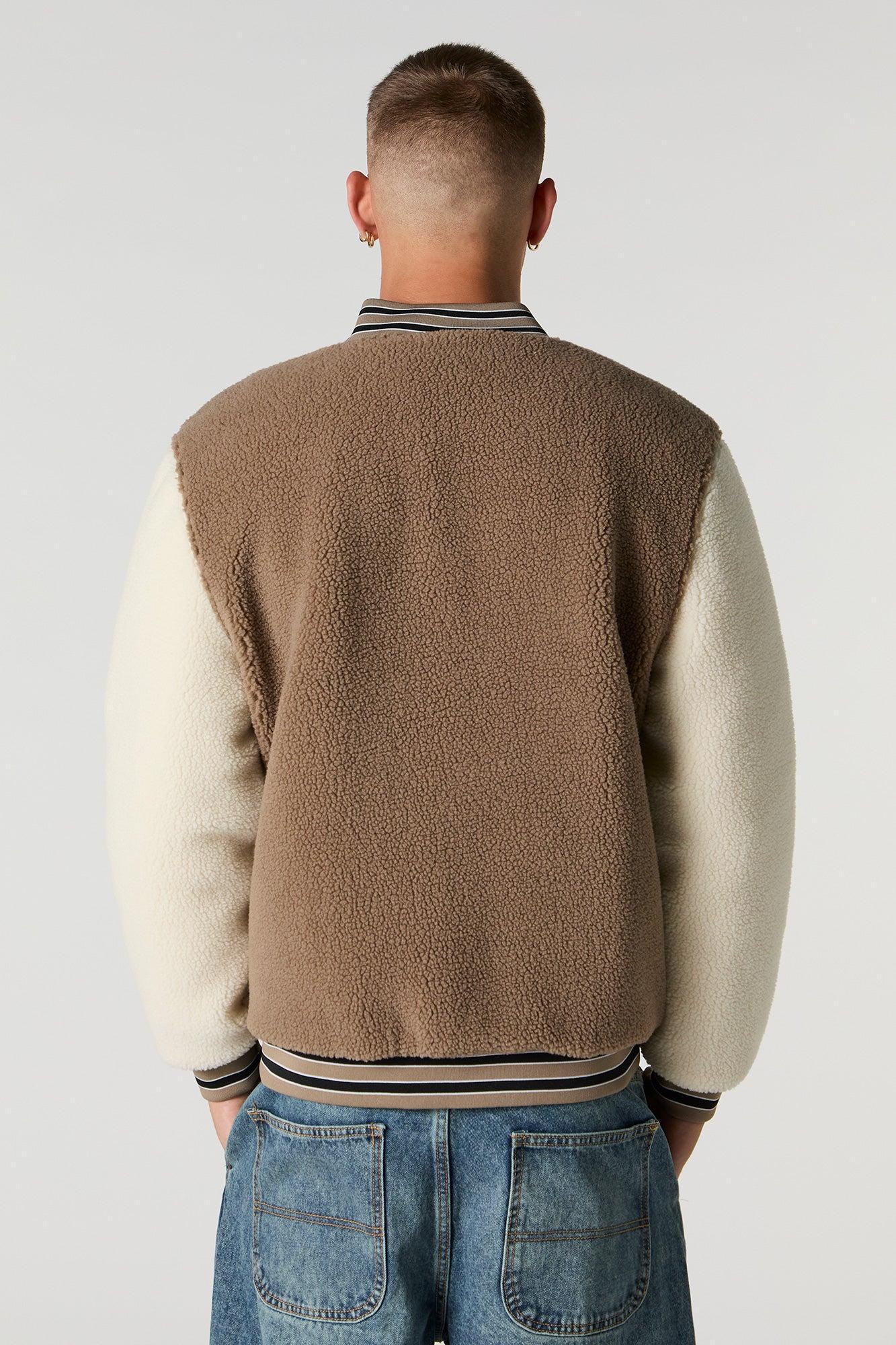 Sherpa Embroidered Varsity Jacket Male Product Image