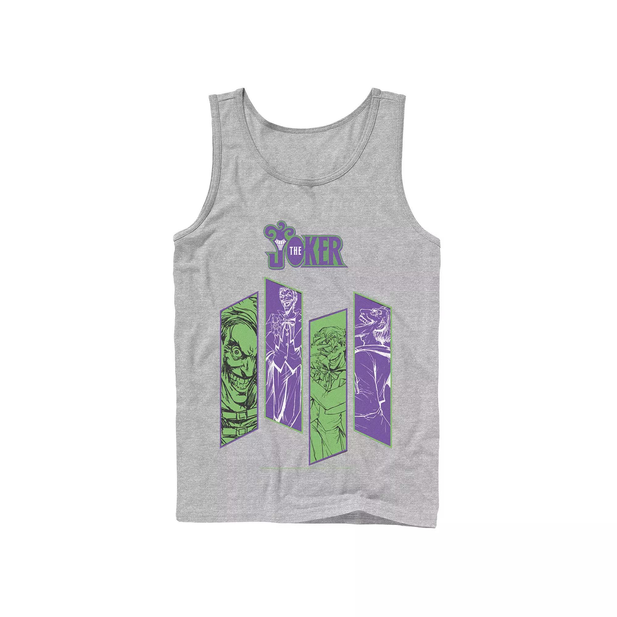 Mens DC Comics Batman Joker Panels Tank Top, Mens Athletic Grey Product Image