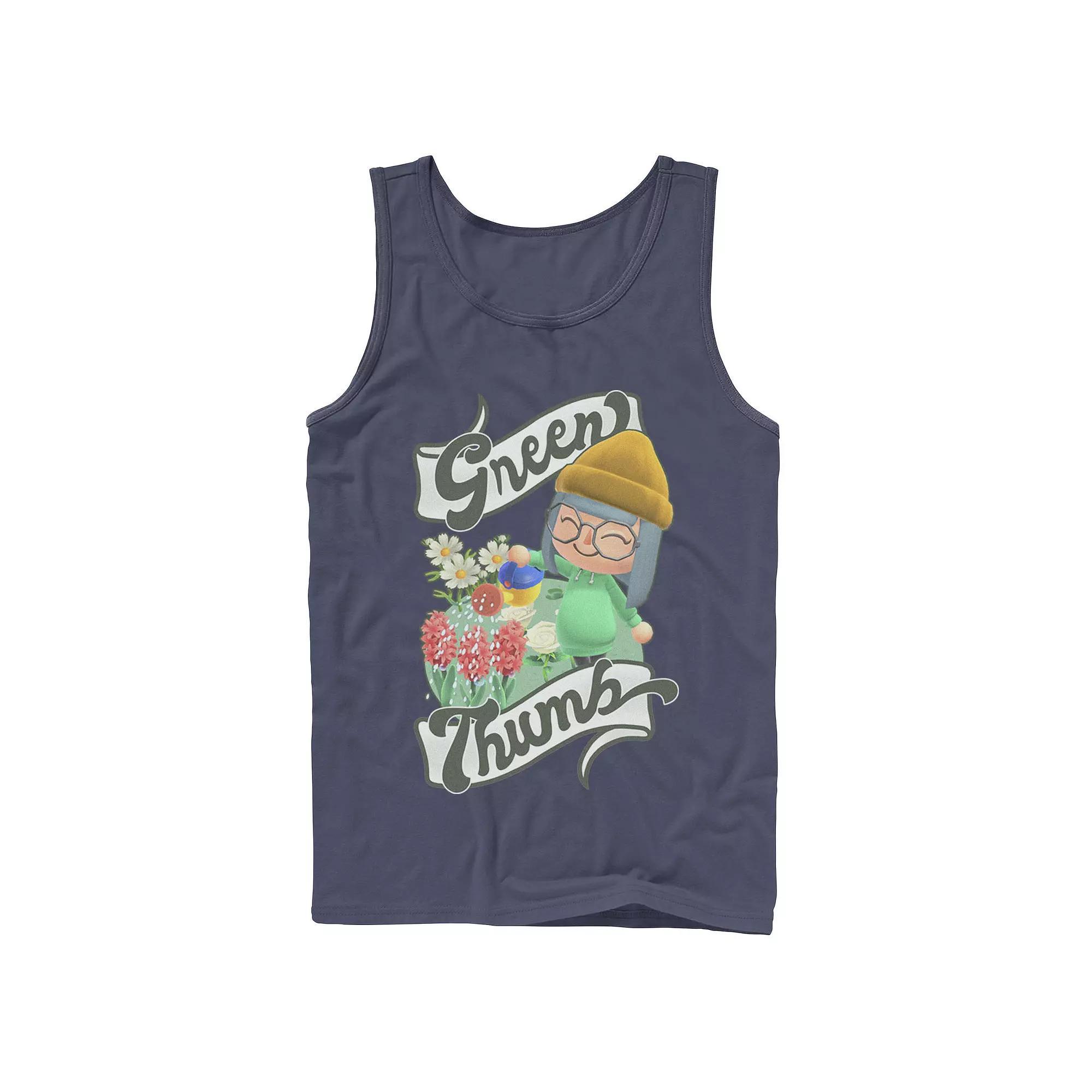 Men's Animal Crossing New Horizons Villager Green Thumb Tank Top, Size: Small, Blue Product Image