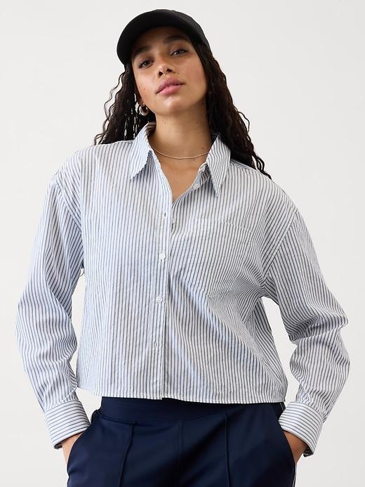 Midday Cropped Poplin Shirt Product Image