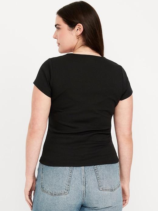 Ribbed Square-Neck T-Shirt Product Image