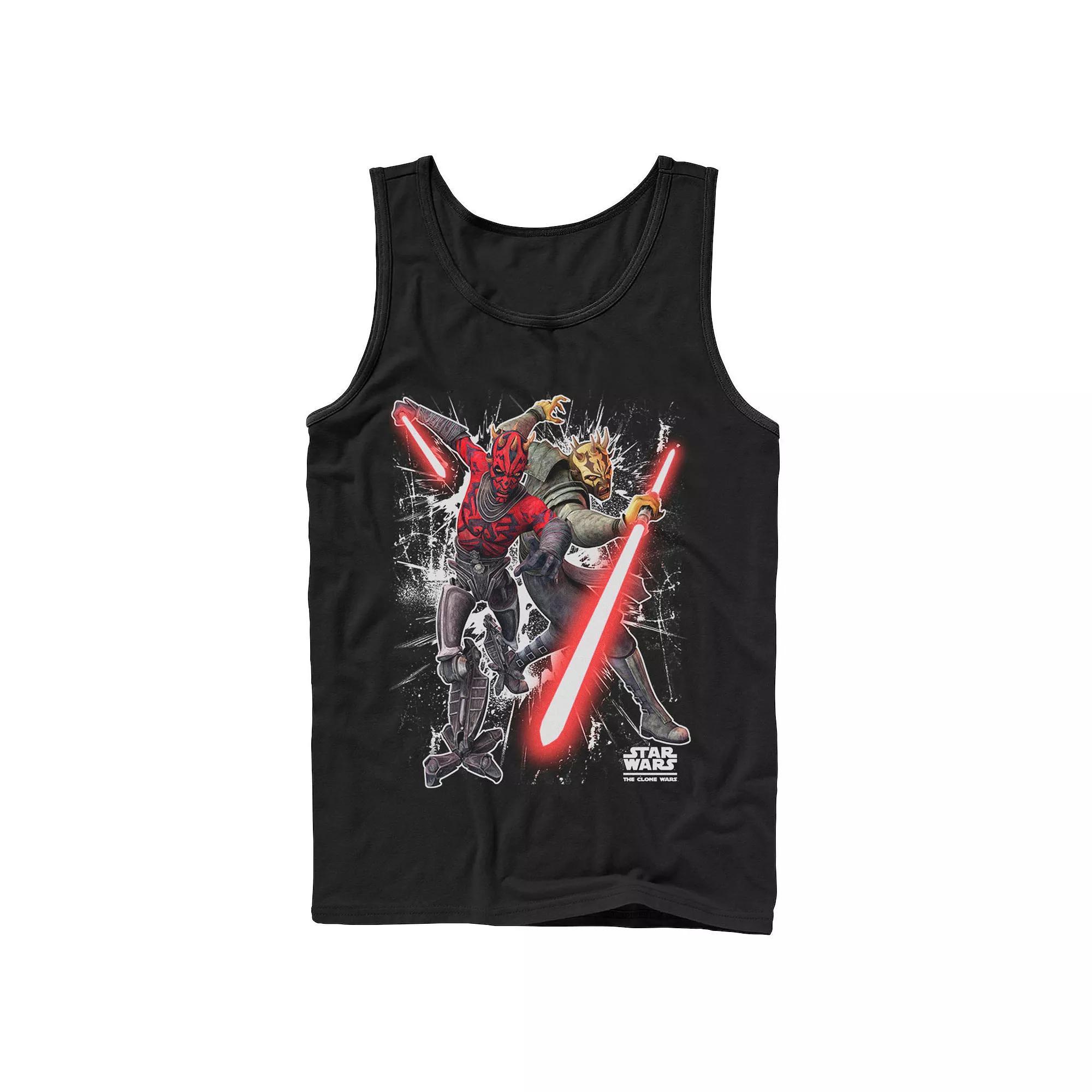 Men's Star Wars: The Clone Wars Darth Maul & Savage Opress Tank Top, Size: Large, Black Product Image