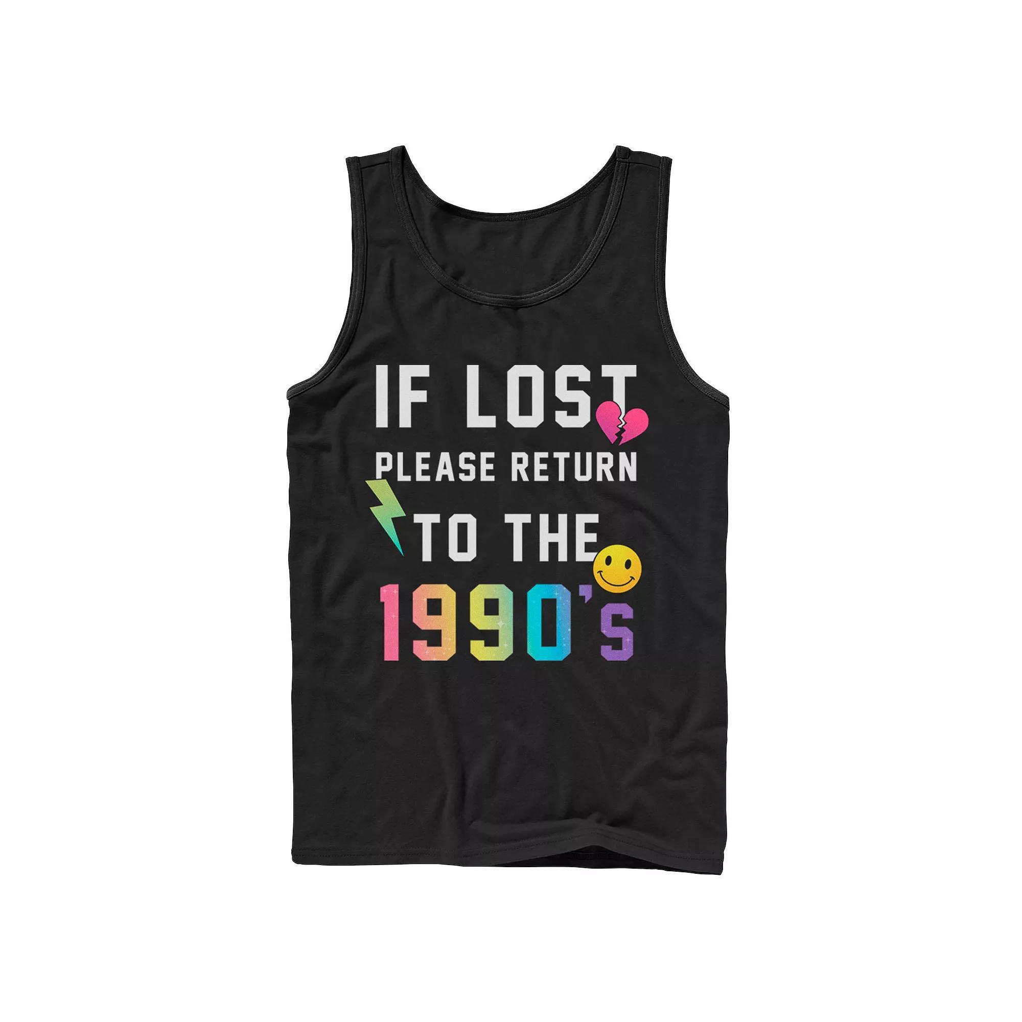 Men's Fifth Sun If Lost Please Return To The 1990's Tank Top, Size: XL, Black Product Image