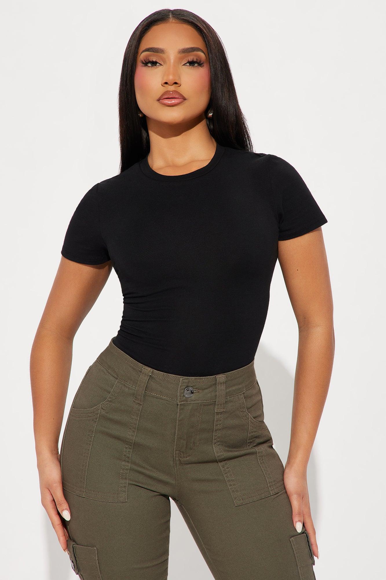 Cambria Short Sleeve Bodysuit - Black Product Image