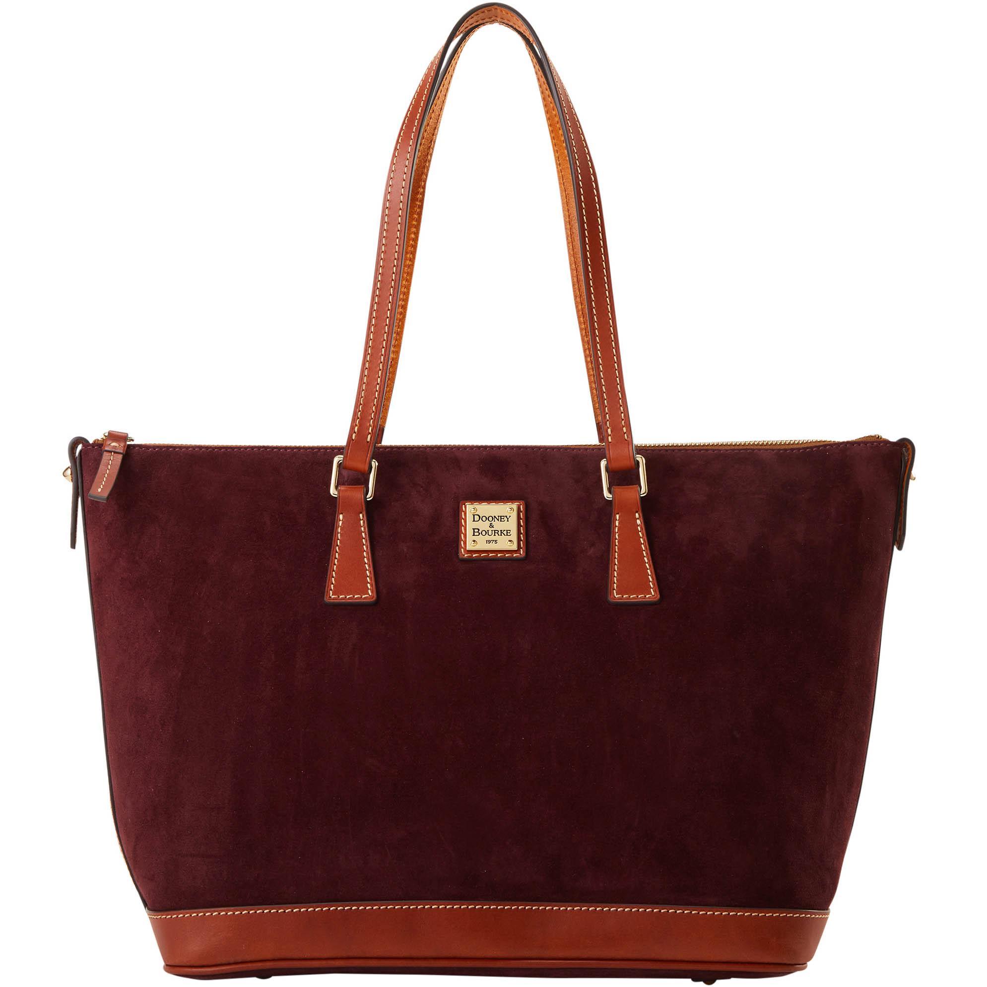 Dooney & Bourke Womens Suede Leather Tote Shopping Bag in Wine Product Image