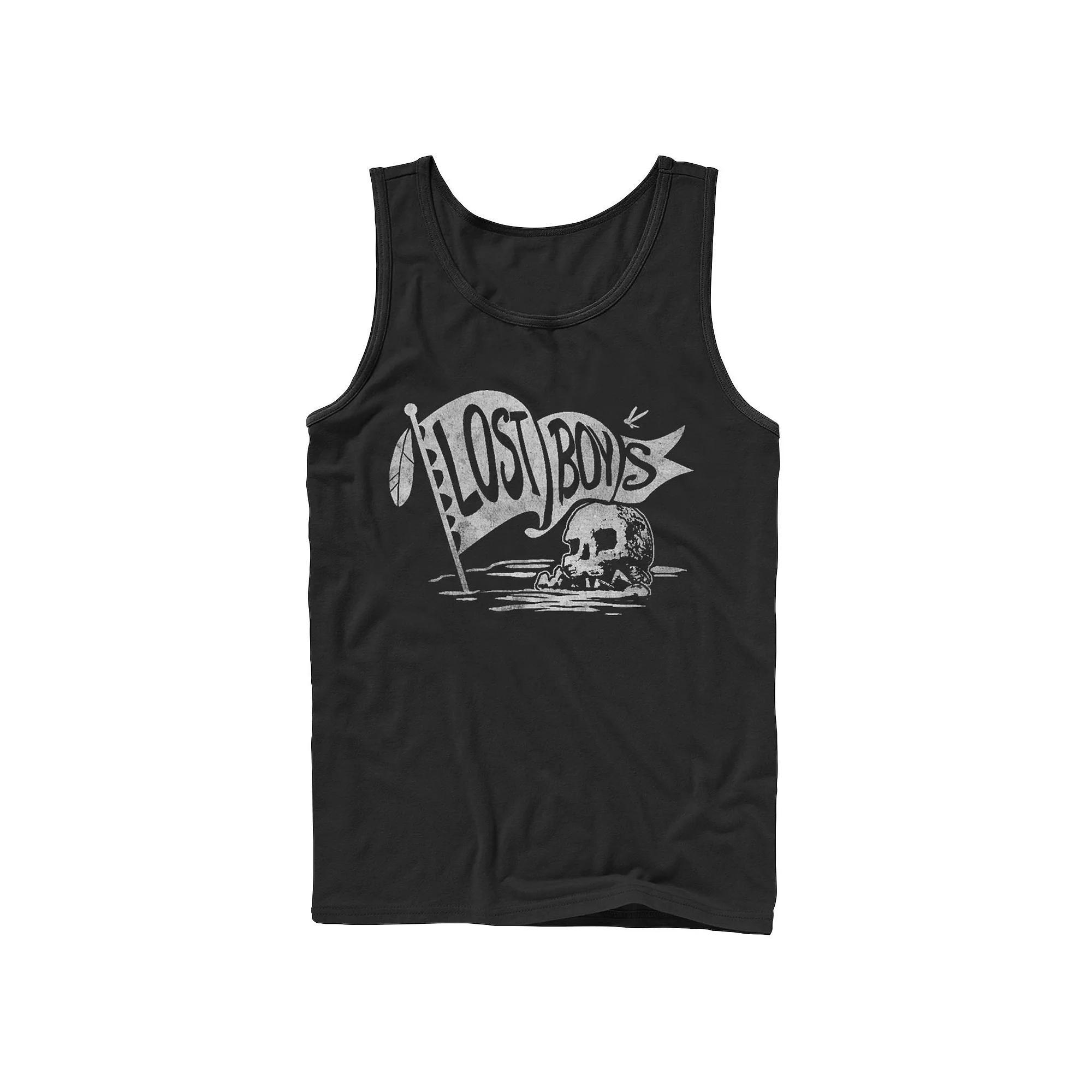 Men's Disney's Peter Pan The Lost Boys Skull Clan Banner Tank Top, Size: Large, Black Product Image