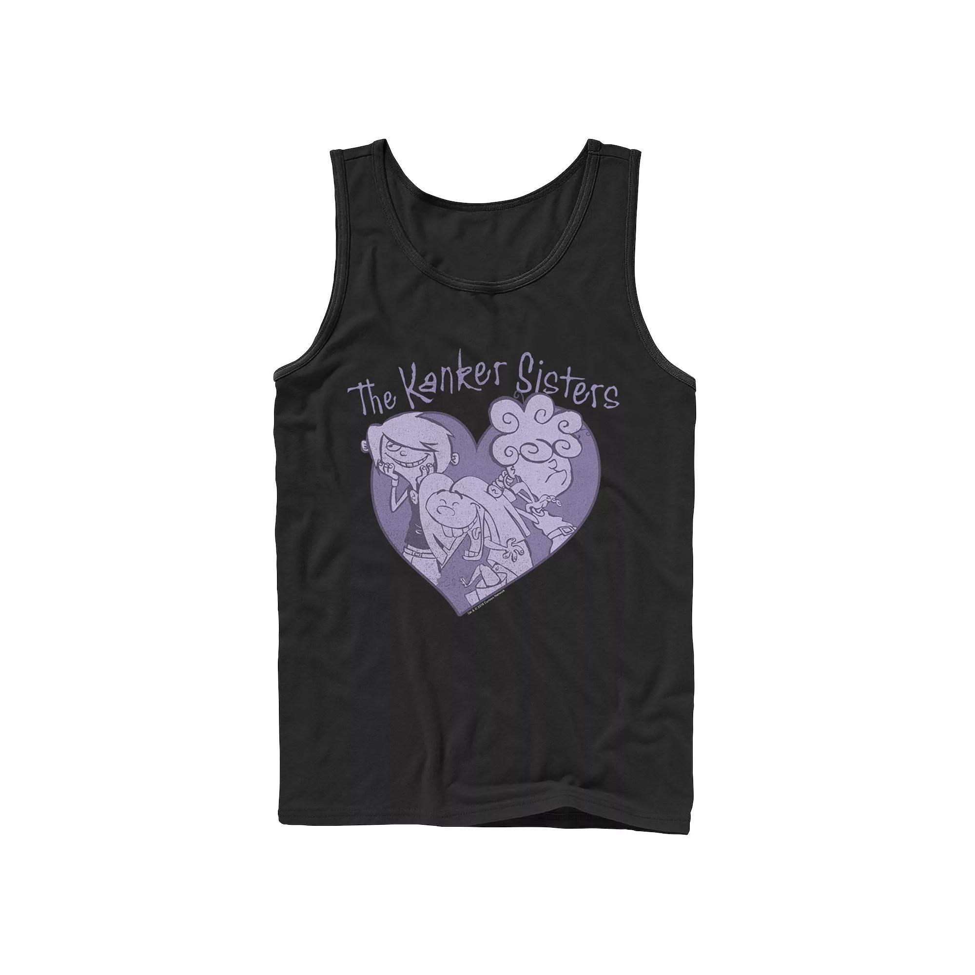 Mens Ed, Edd & Eddy The Kanker Sisters Purple Hue Heart Portrait Tank Top Product Image