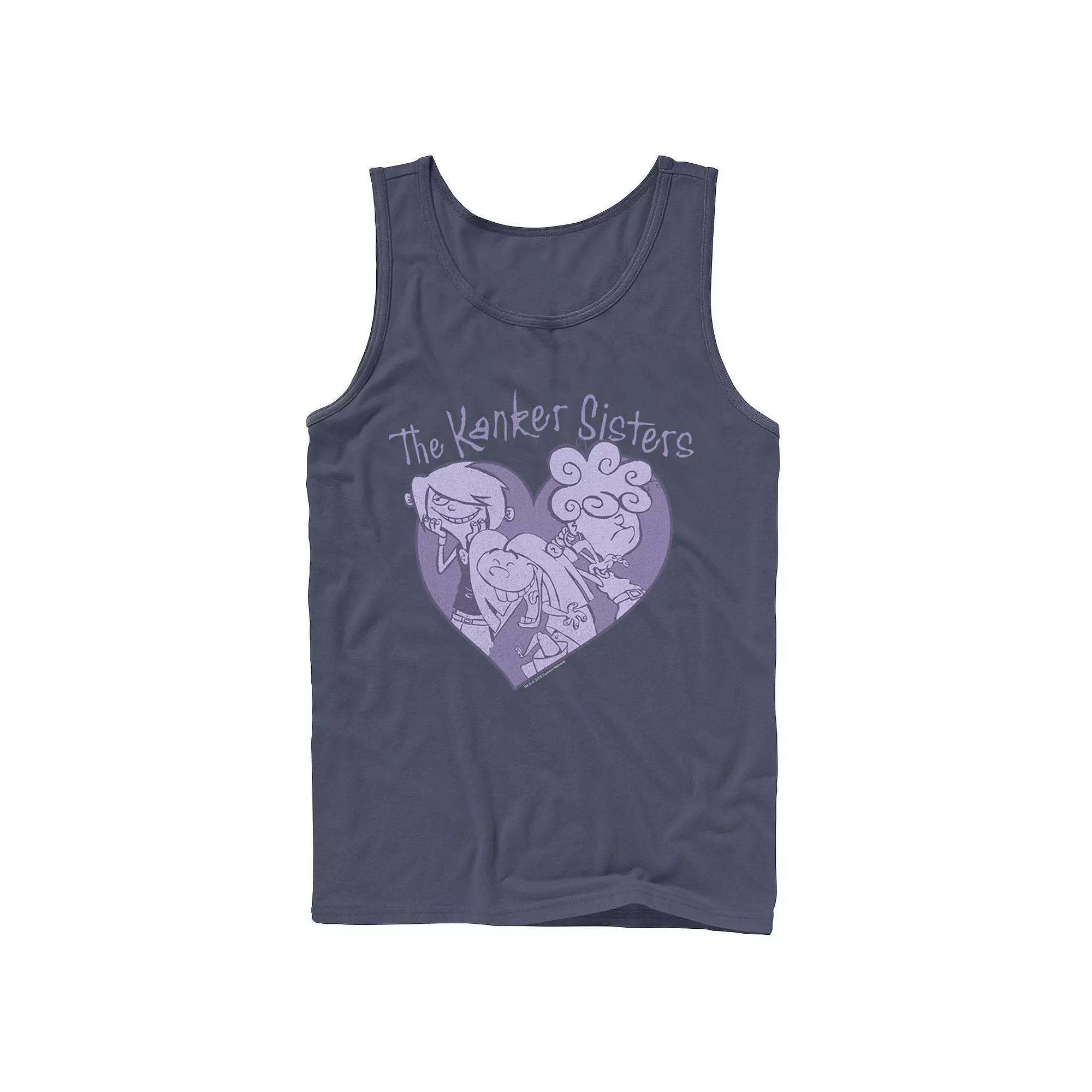 Mens Ed, Edd & Eddy The Kanker Sisters Purple Hue Heart Portrait Tank Top Product Image