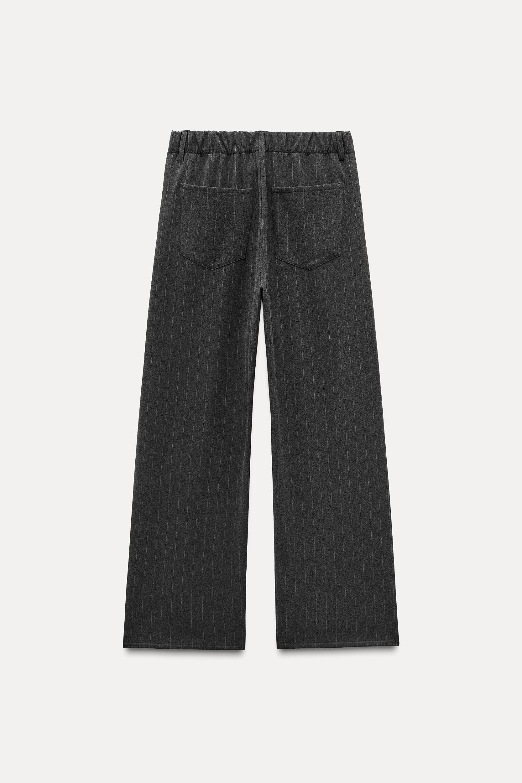 STRIPED DRAWSTRING FLANNEL PANTS Product Image