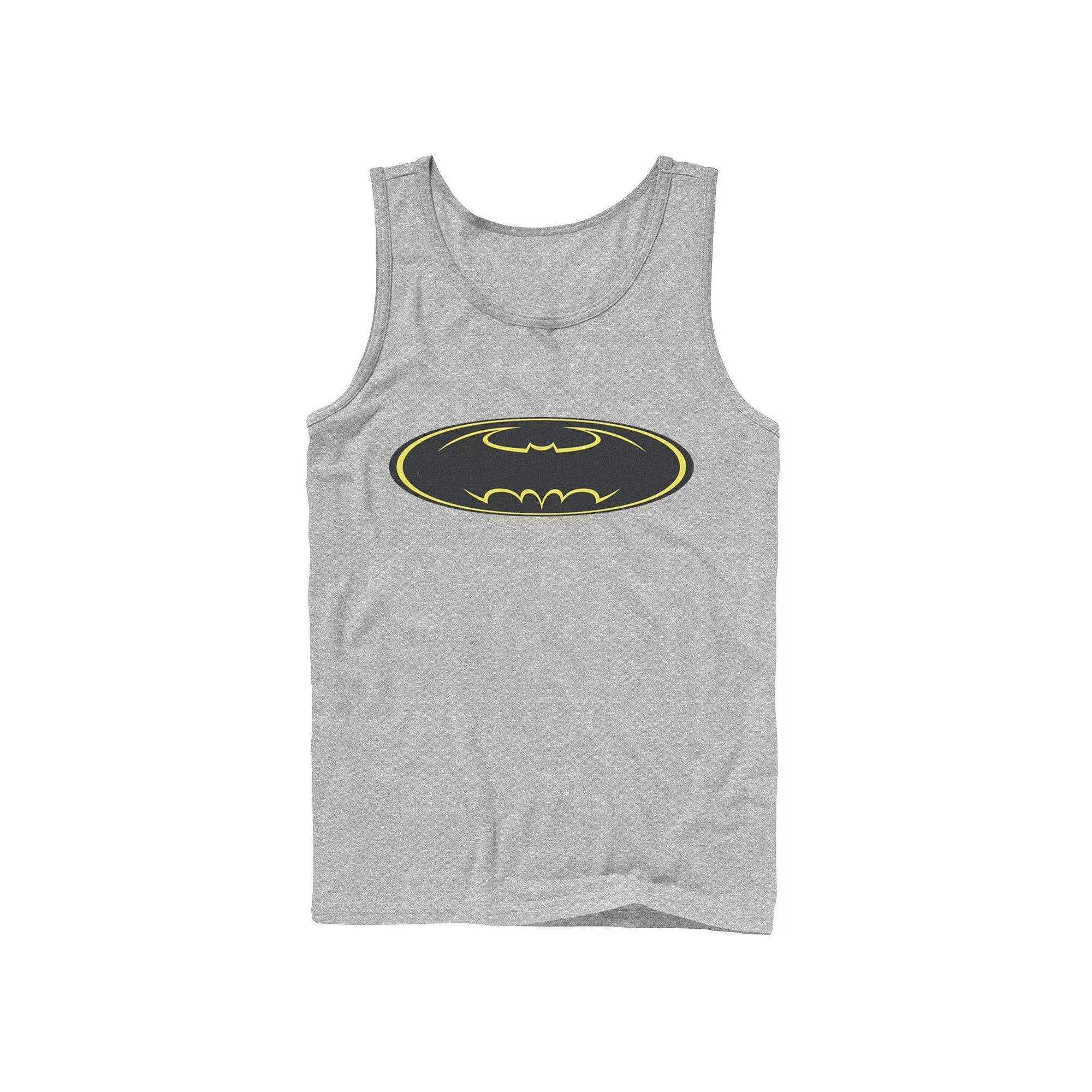 Mens DC Comics Batman Yellow Line Chest Logo Tank Top Product Image