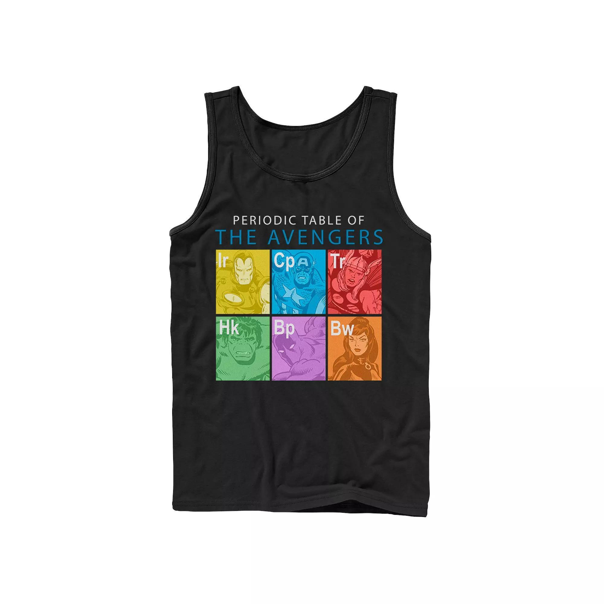 Mens Marvel The Avengers Periodic Table Box Up Tank Top Product Image