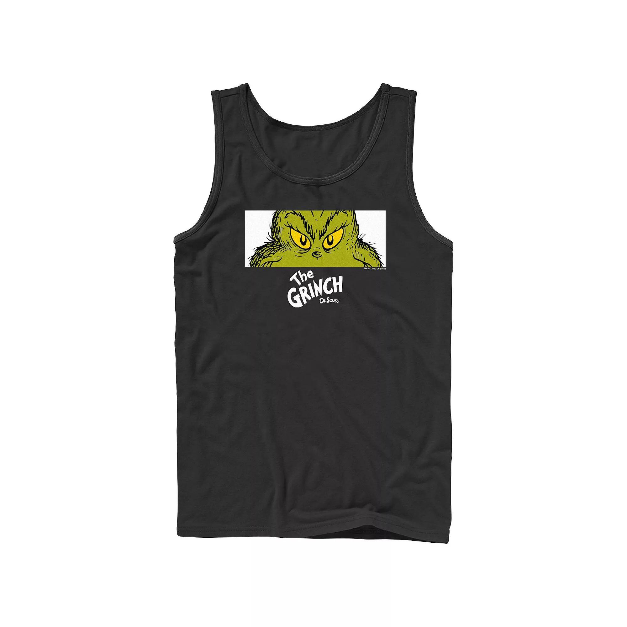 Big & Tall Dr. Seuss Grinch Naughty Eyes Graphic Tank, Men's, Size: XL, Black Product Image