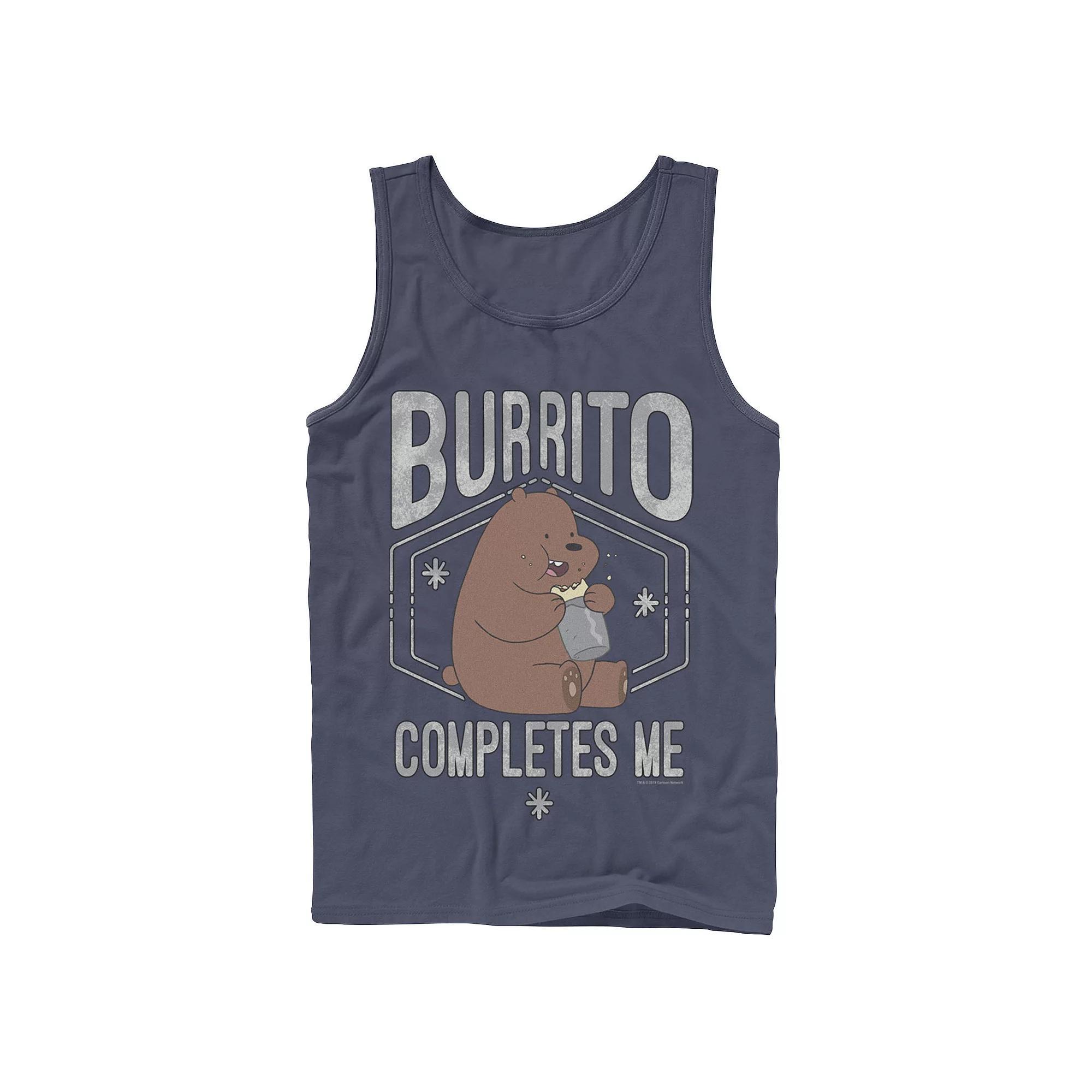 Men's Cartoon Network We Bare Bears Burrito Completes Me Tank Top, Size: Small, Blue Product Image