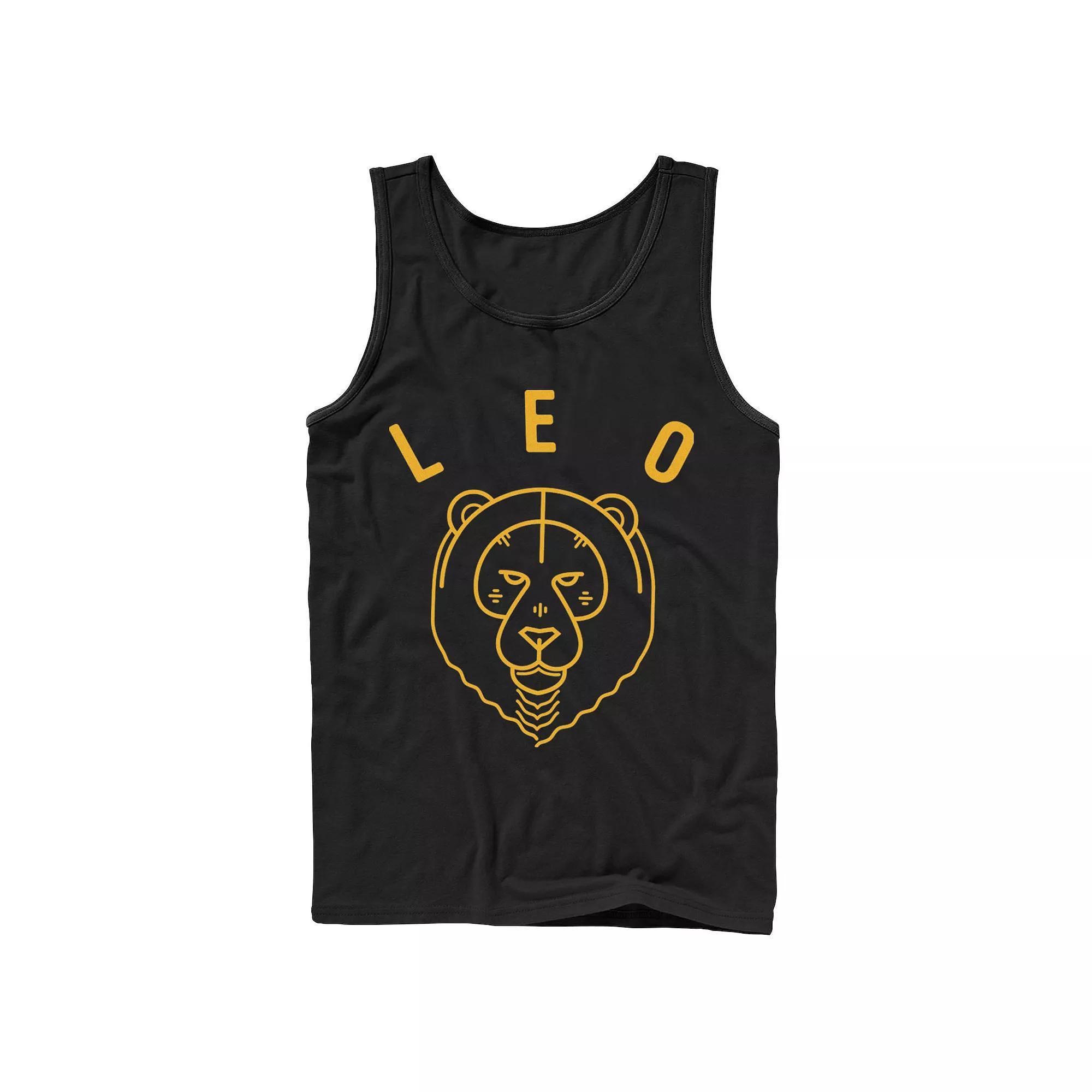 Men's Leo Yellow Ink Sketch Tank Top, Size: XL, Black Product Image