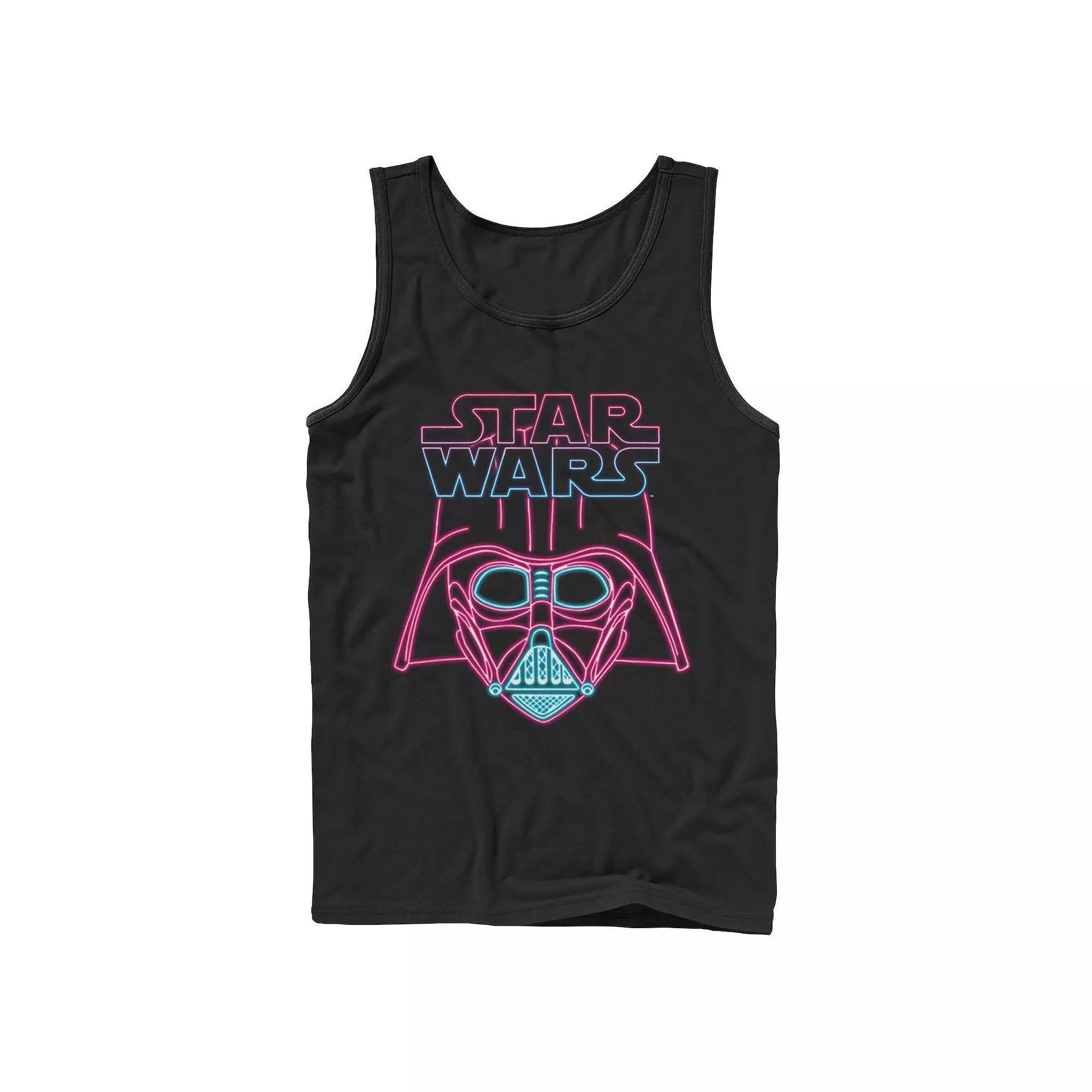 Men's Star Wars Darth Vader Neon Logo Tank Top, Size: Large, Black Product Image