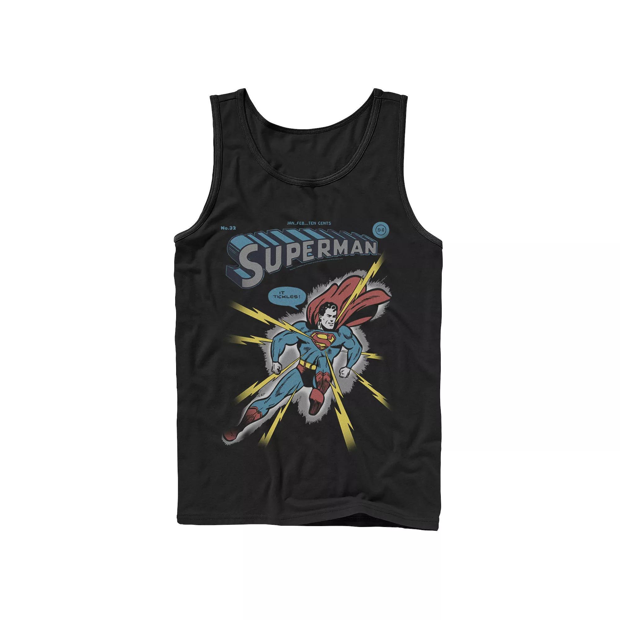 Men's DC Comics Superman Electrified Tank Top, Size: Large, Black Product Image