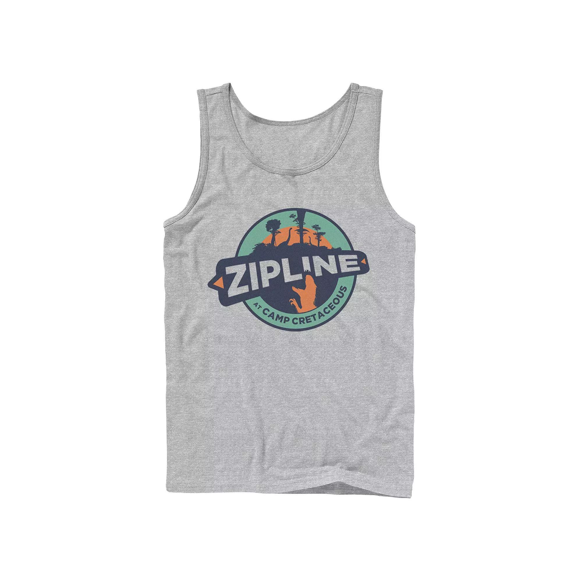 Men's Jurassic World: Camp Cretaceous Zipline Logo Tank Top, Boy's, Size: Large, Athletic Grey Product Image