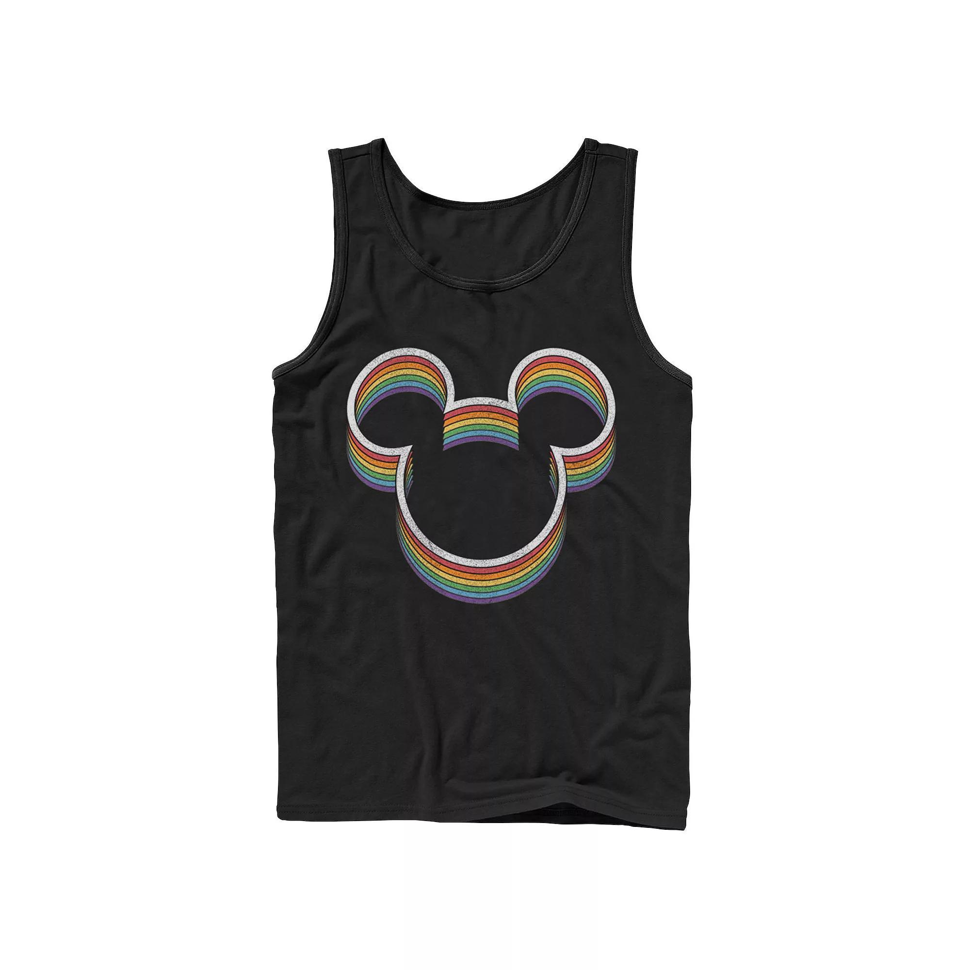 Disney's Mickey Mouse Rainbow Ears Men's Graphic Tank Top, Size: XL, Black Product Image