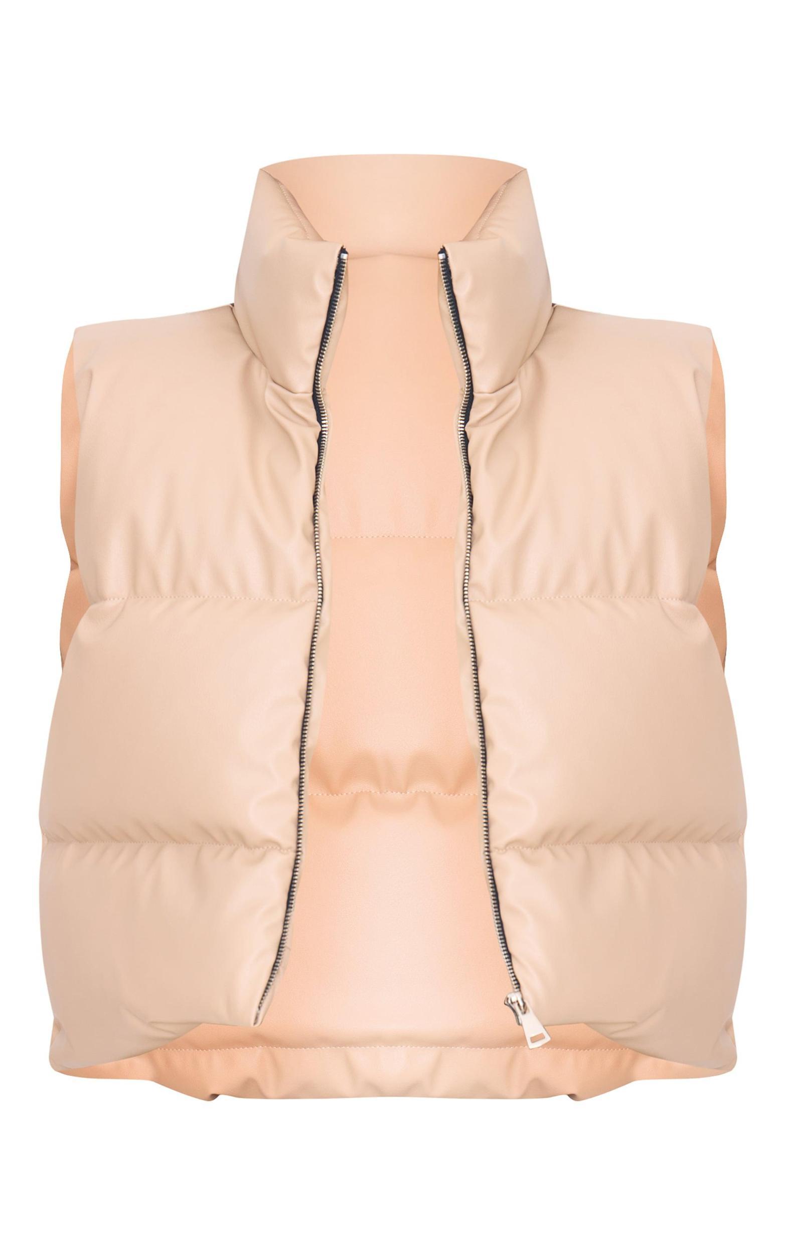 Tall Stone Faux Leather Drop Hem Vest Product Image