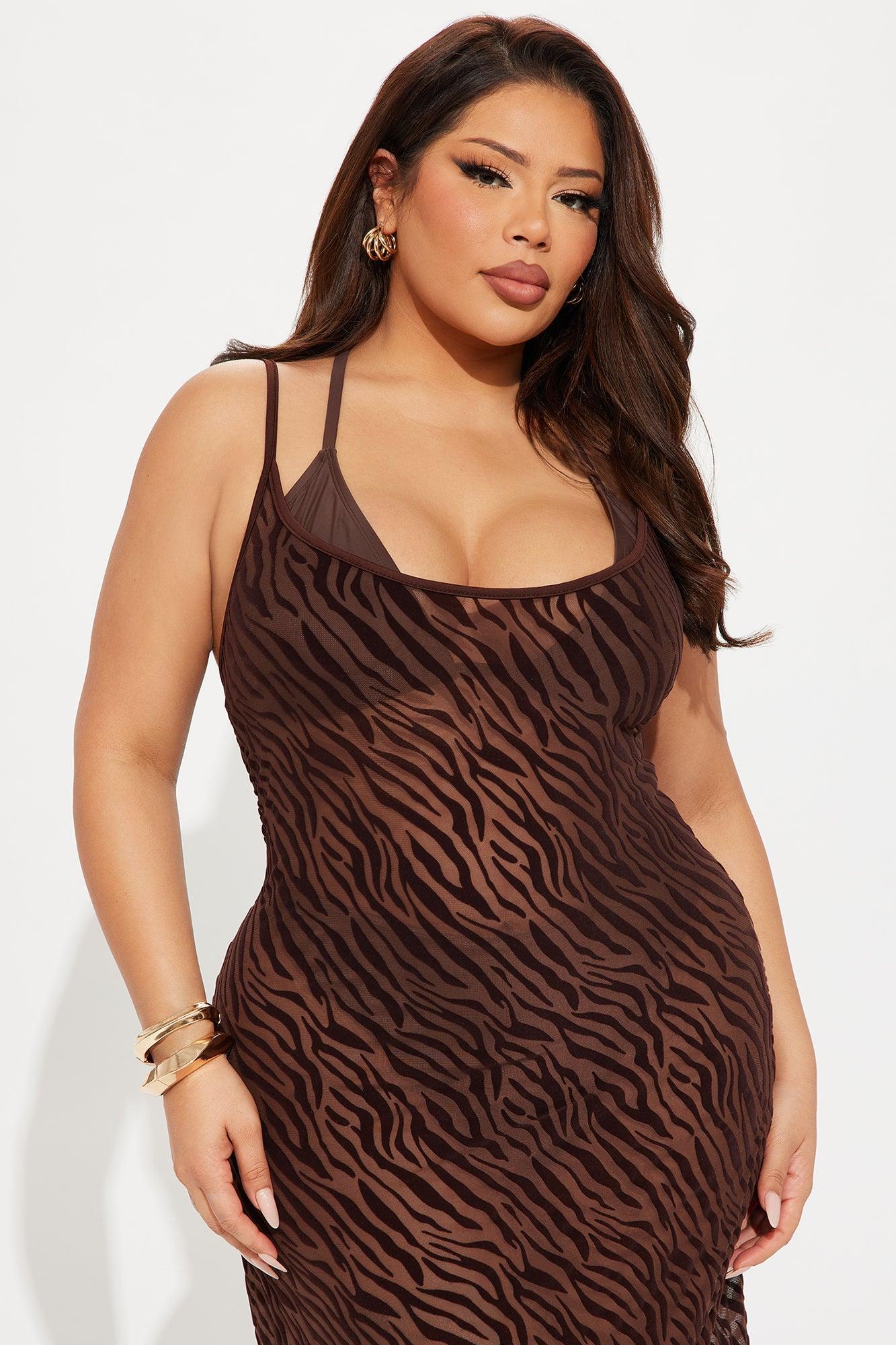 Ayesha Mesh Cover Up Maxi Dress - Mocha Product Image