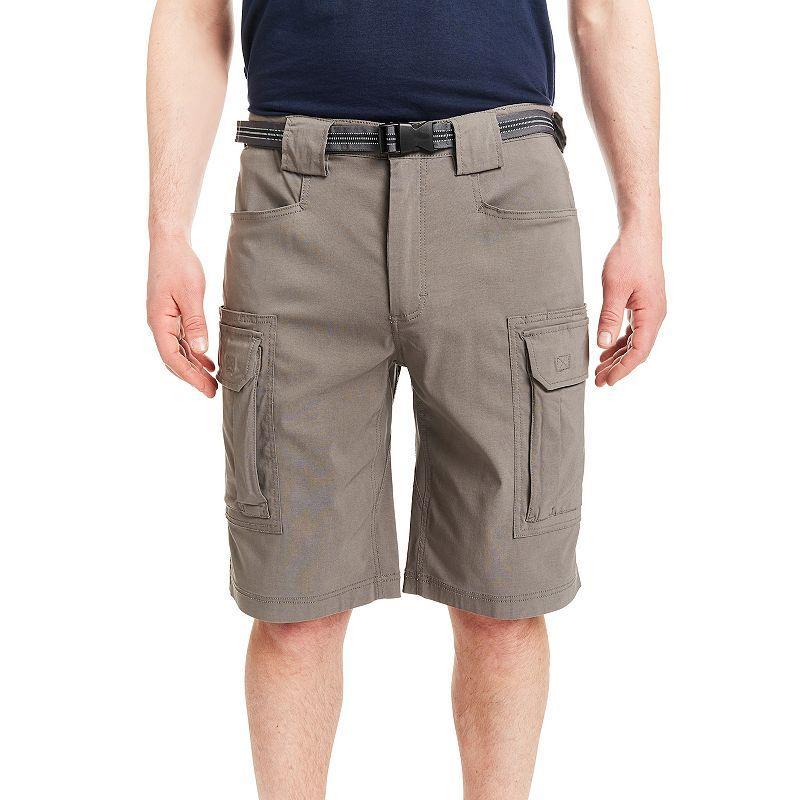 Men's Smith's Workwear Regular-Fit Stretch Performance Belted Cargo Shorts, Size: 32, Grey Product Image