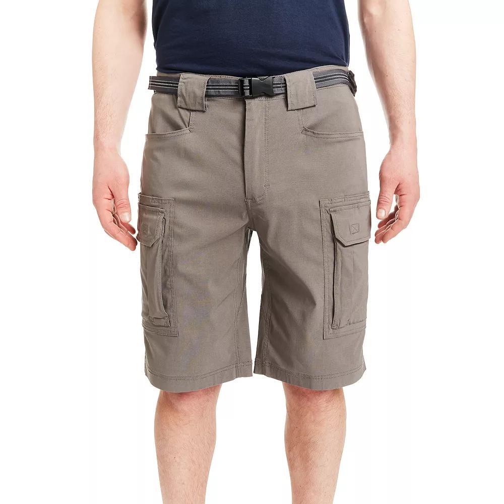 Men's Smith's Workwear Regular-Fit Stretch Performance Belted Cargo Shorts, Size: 32, Grey Product Image