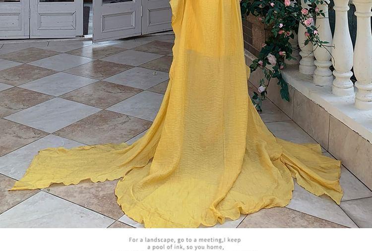 Halter Plain Open Back Asymmetrical Slit Maxi A-Line Sundress (Various Designs) Product Image