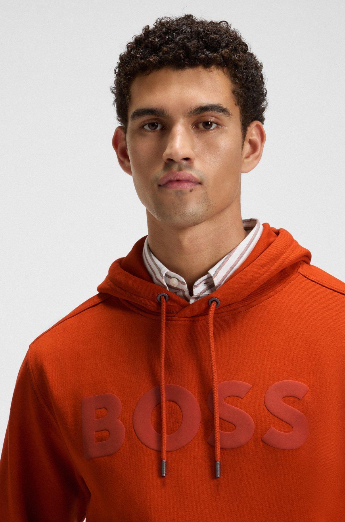 Relaxed-fit hoodie in cotton terry with large logo Product Image