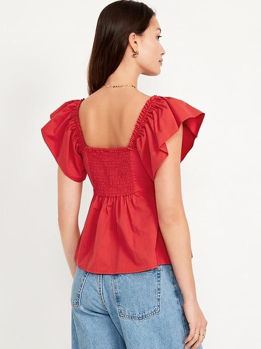 Flutter-Sleeve Crepe Top Product Image