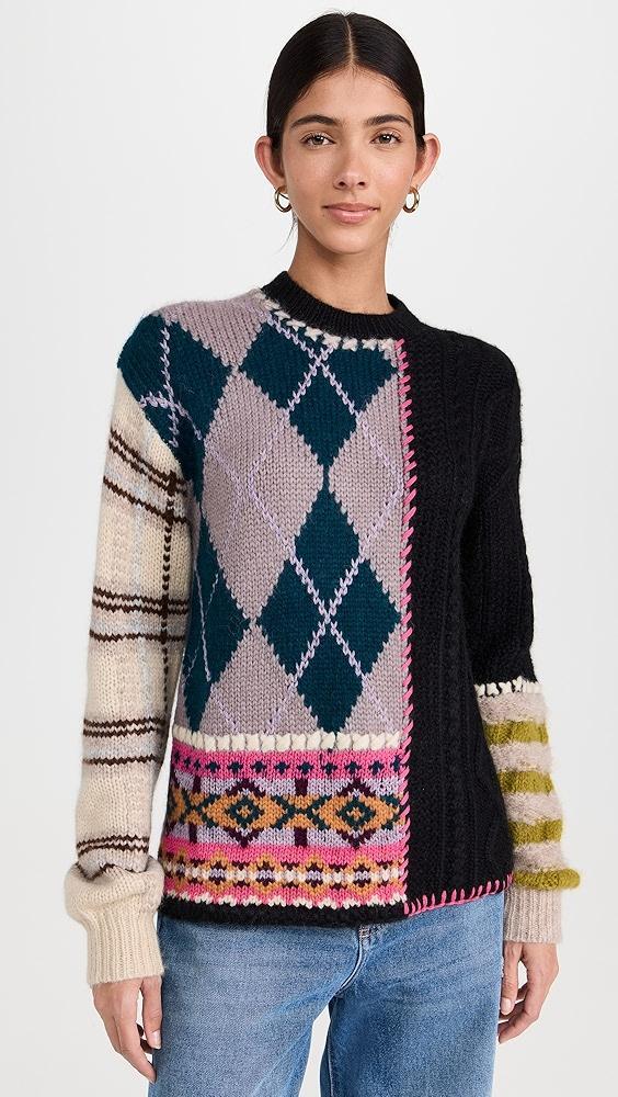 Lingua Franca Hutton Patchwork Crewneck | Shopbop Product Image