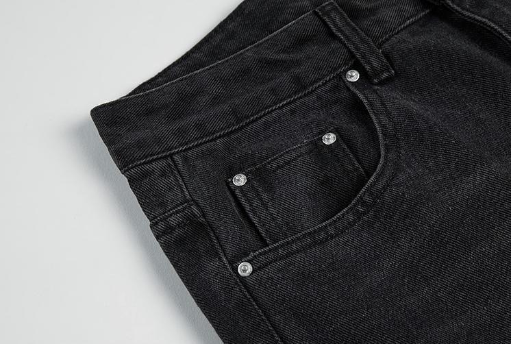 RT No. 3155 WASHED BLACK WIDE STRAIGHT PANTS Product Image