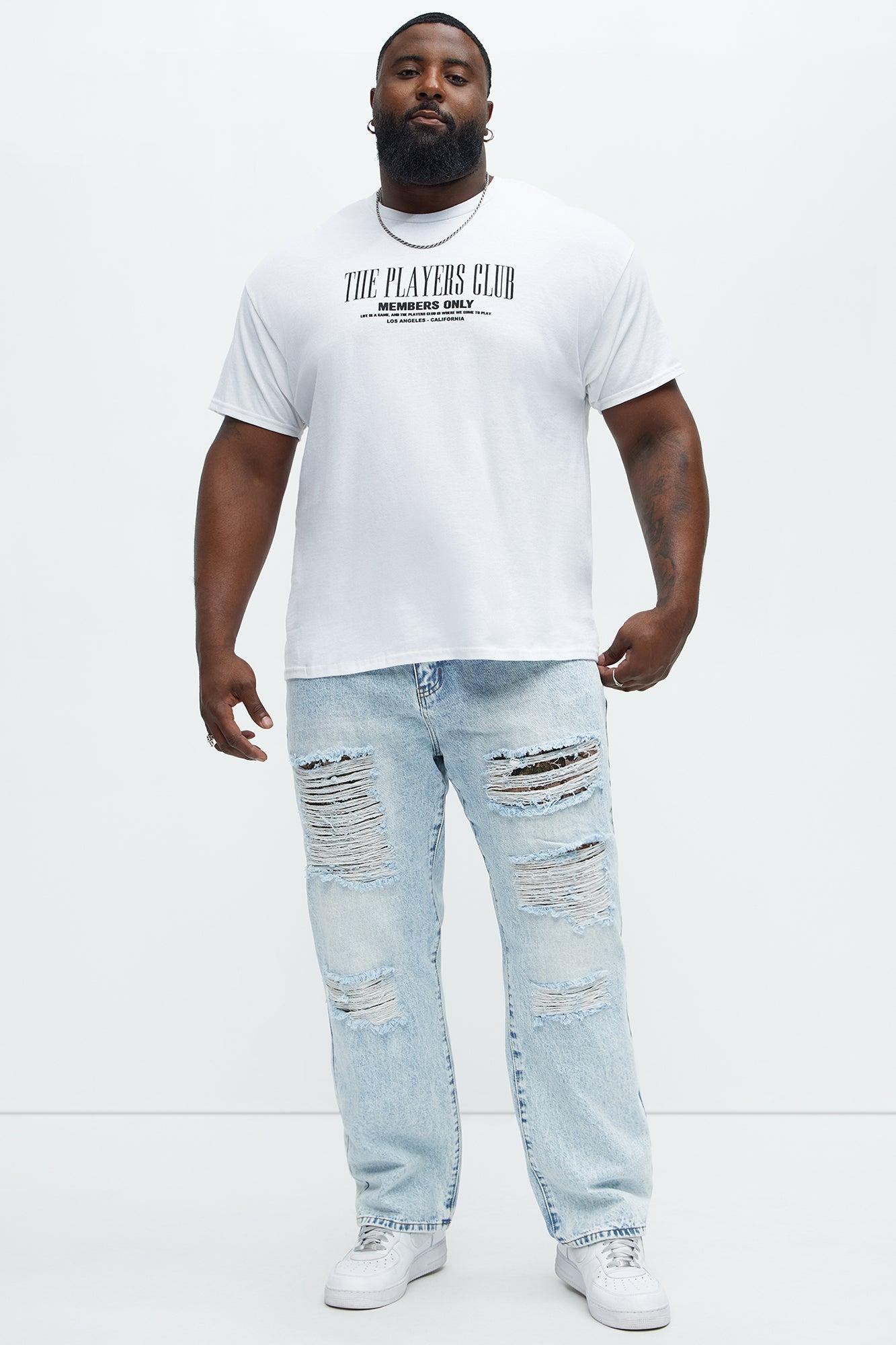 Sebastian Tapestry Destroyed Straight Jeans - Light Wash Product Image
